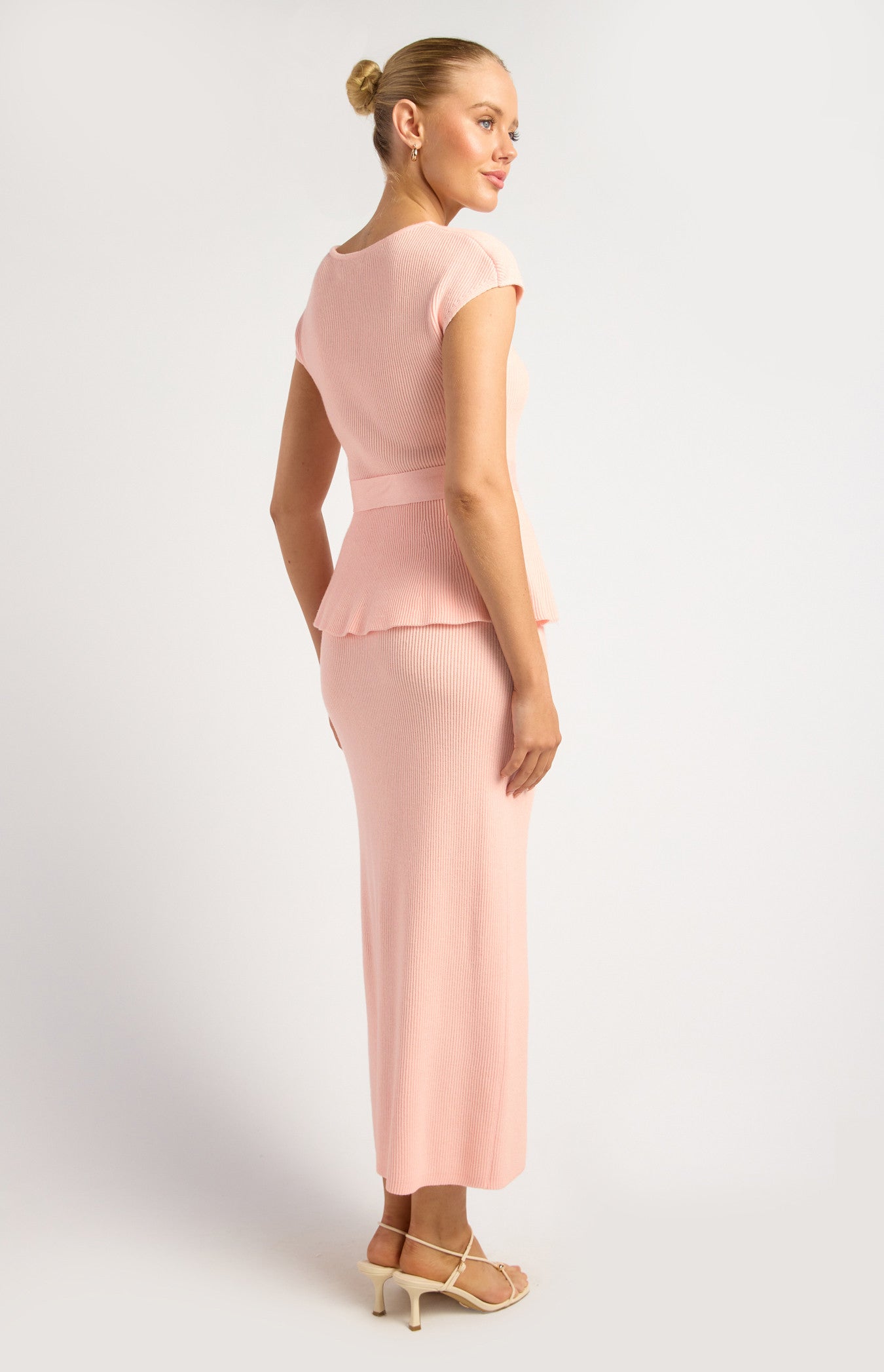 Imogen 2 Piece Knit Top & Skirt Set Blush