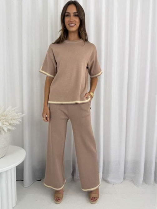 Eden Knit Set Half Sleeve Mocha