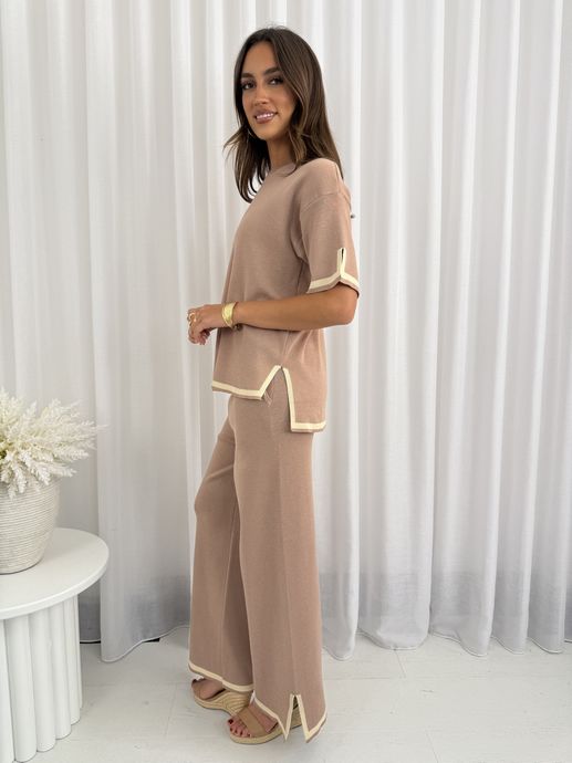 Eden Knit Set Half Sleeve Mocha