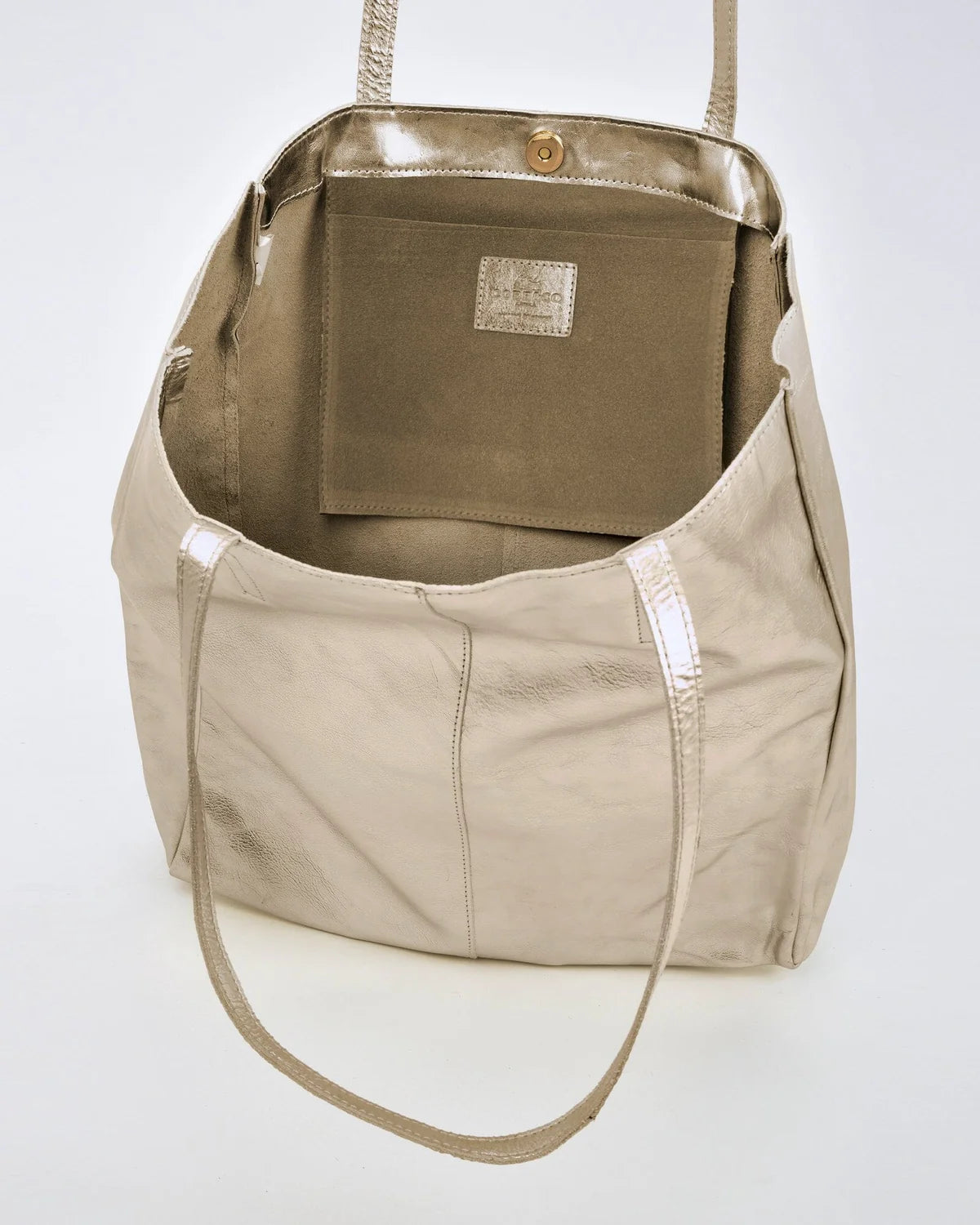 Venus Leather Metallic Hobo - Champagne