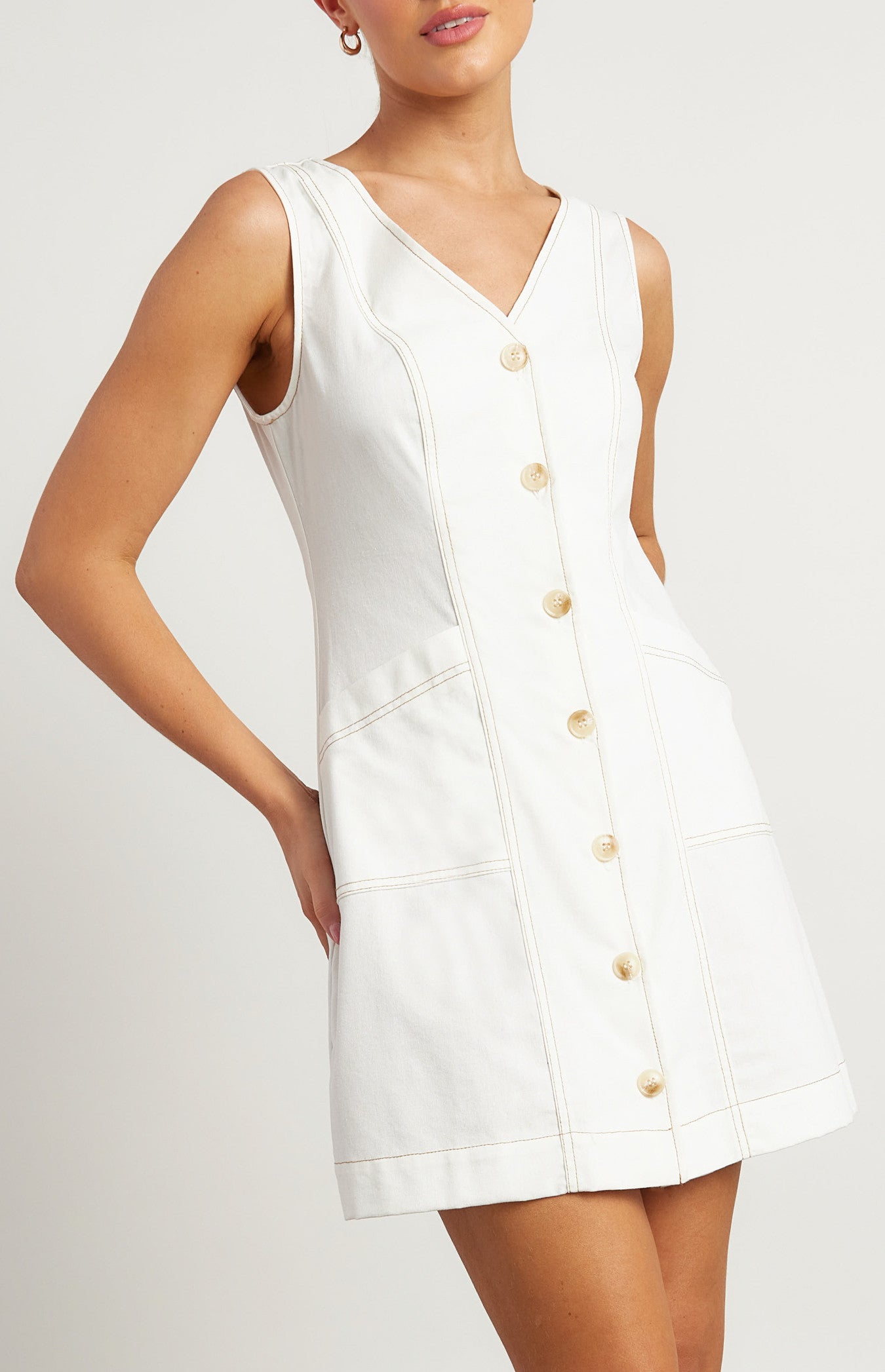 Katina Vest Dress White