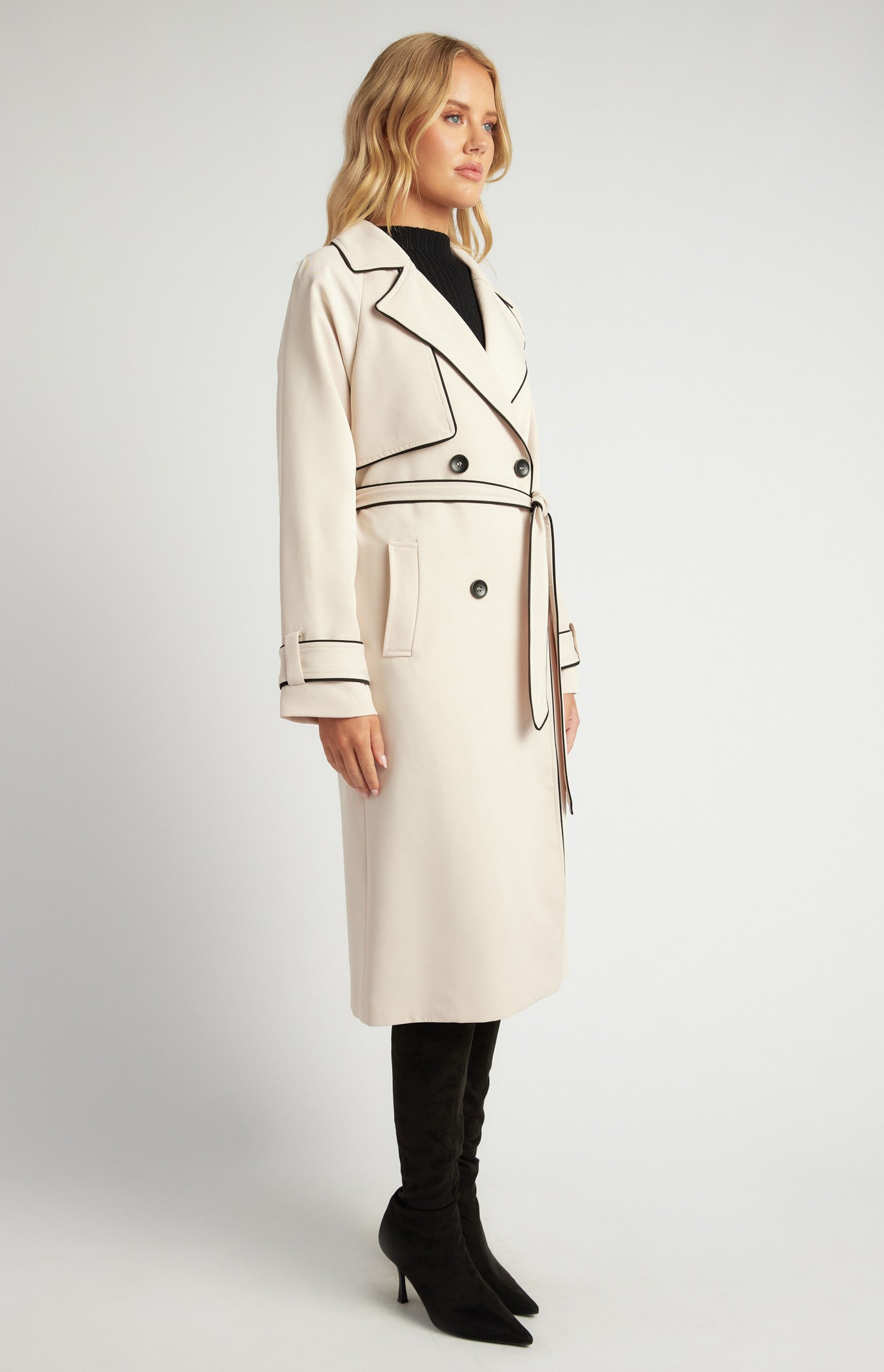 Byron Longline Trench Coat Beige