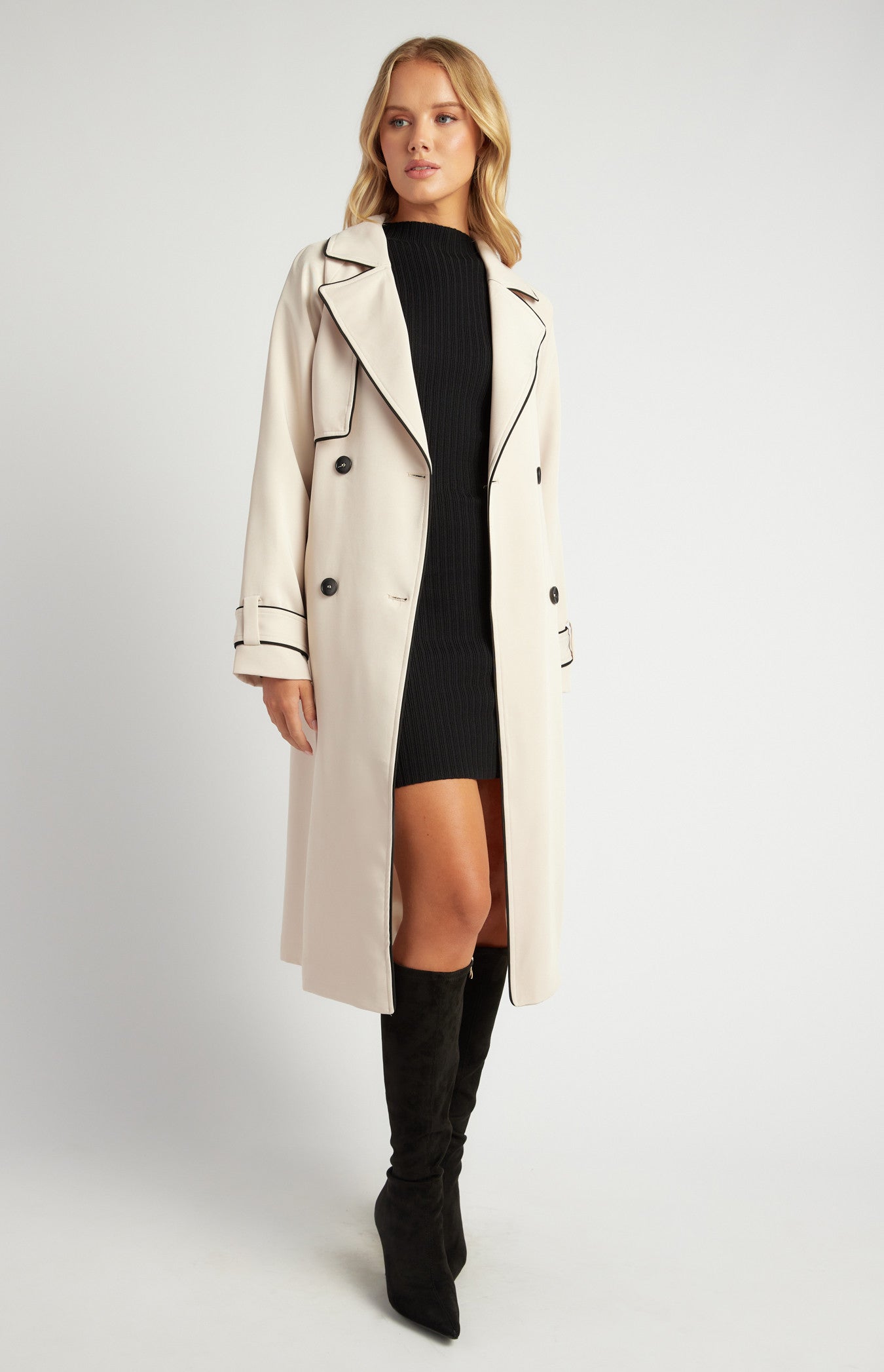 Byron Longline Trench Coat Beige