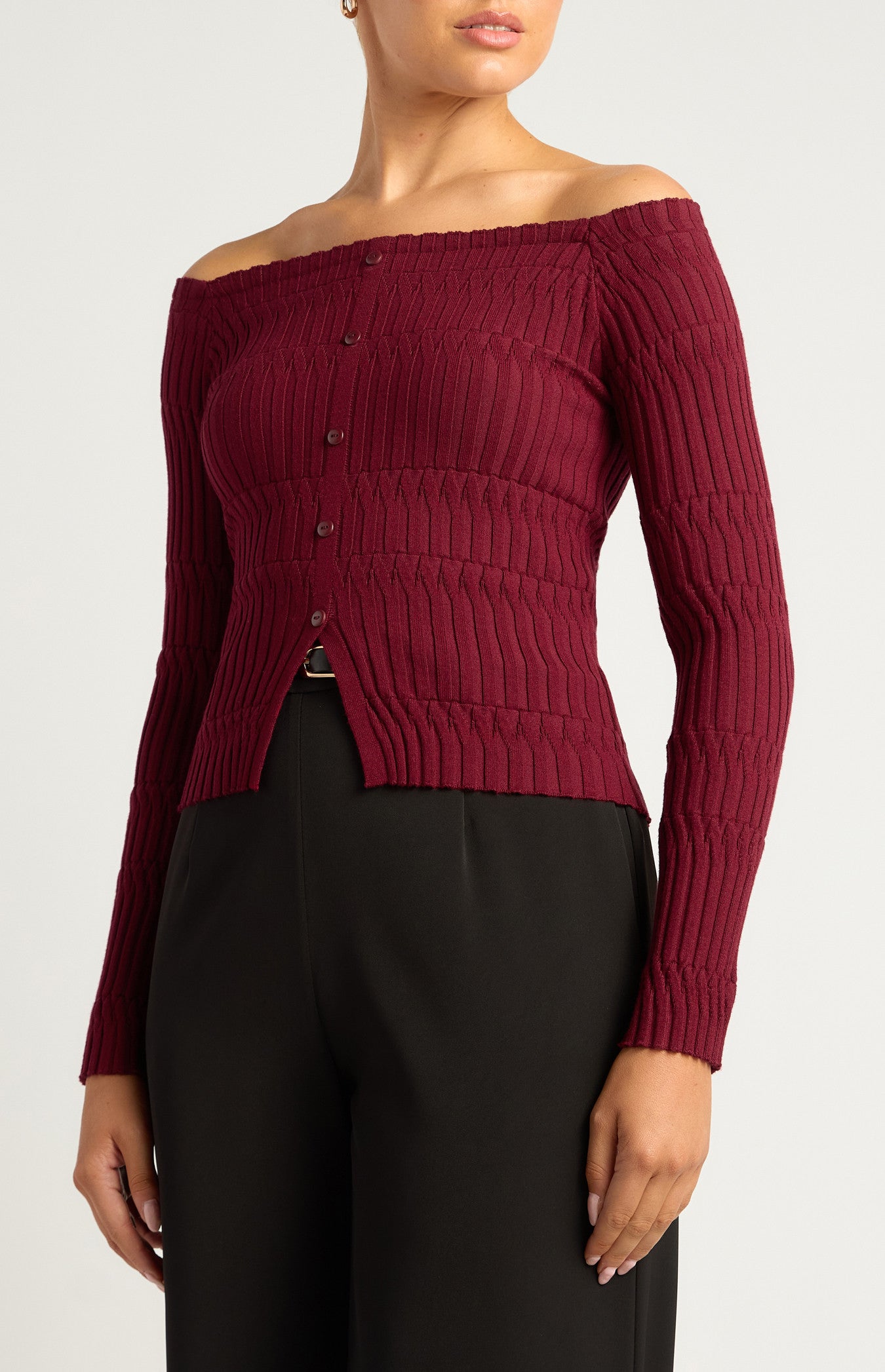 Off Shoulder Knit Top