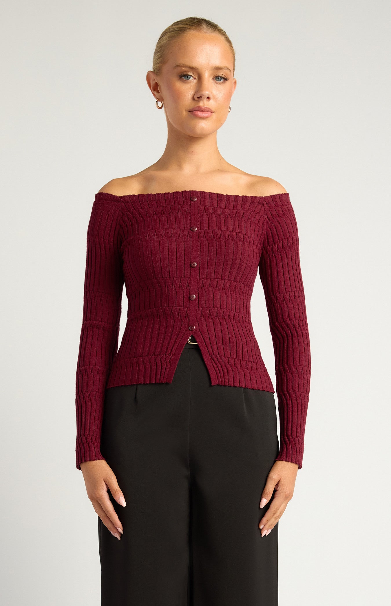 Off Shoulder Knit Top