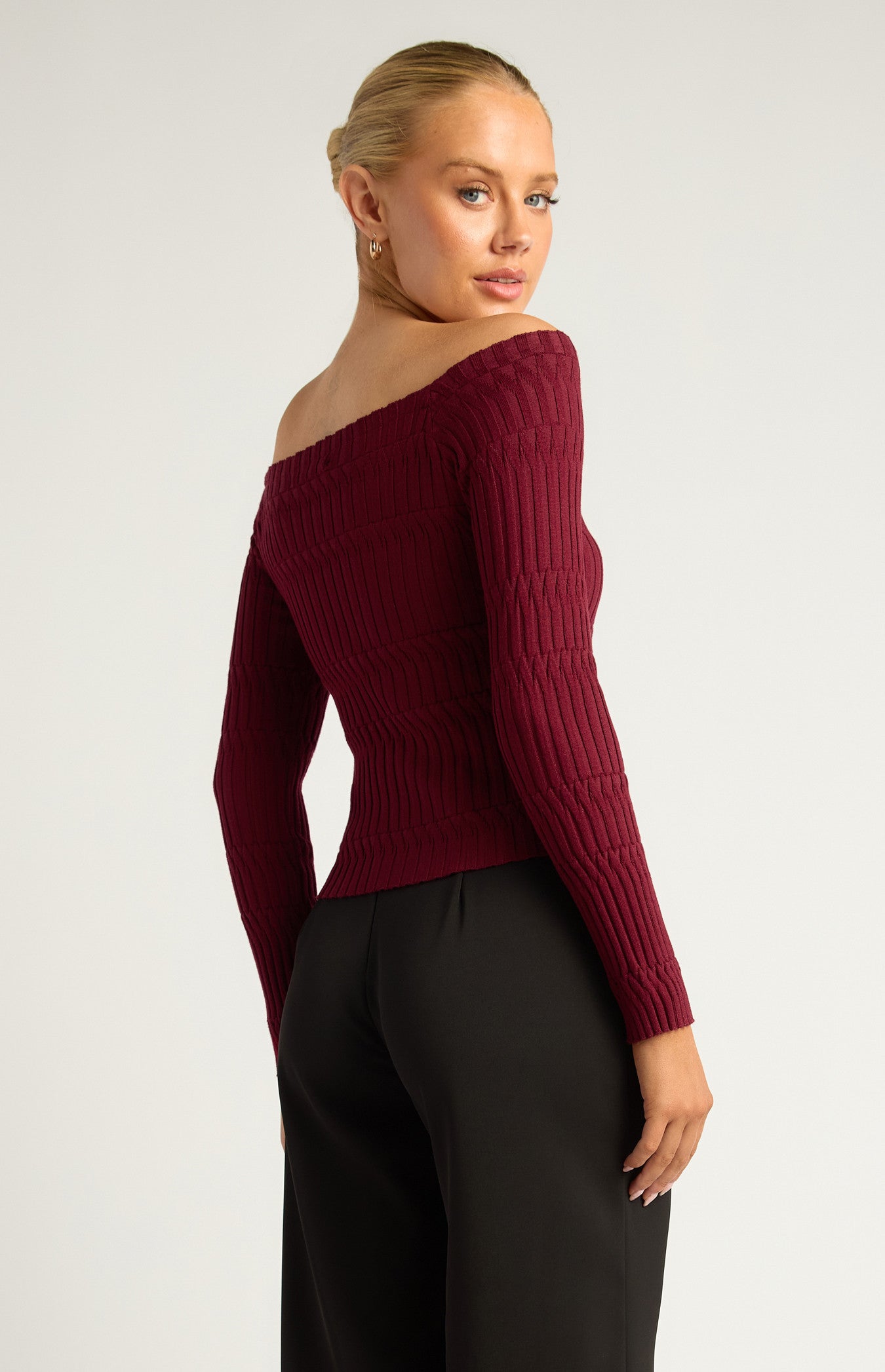 Off Shoulder Knit Top