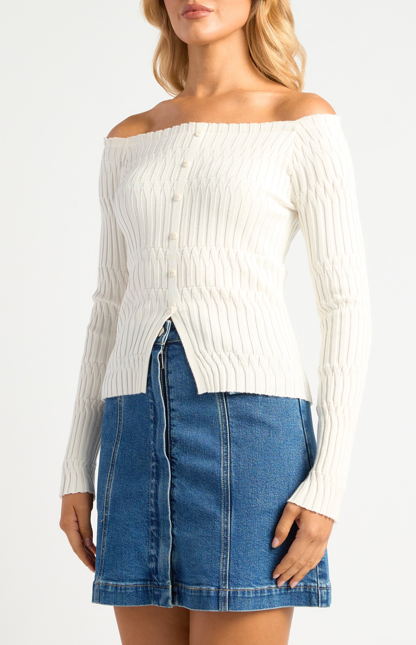 Off Shoulder Knit Top