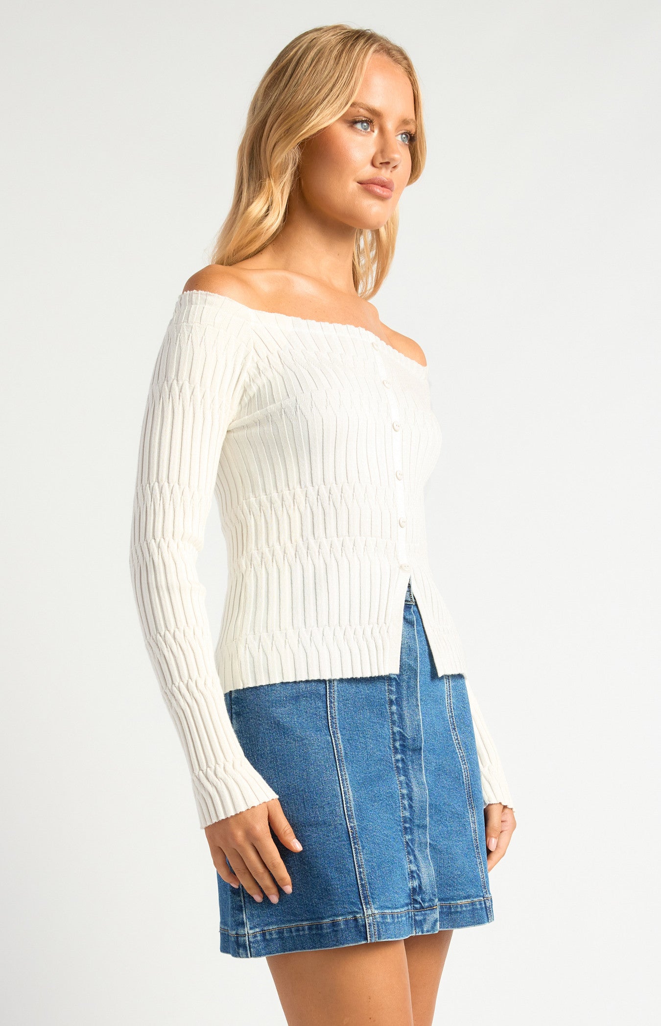 Off Shoulder Knit Top