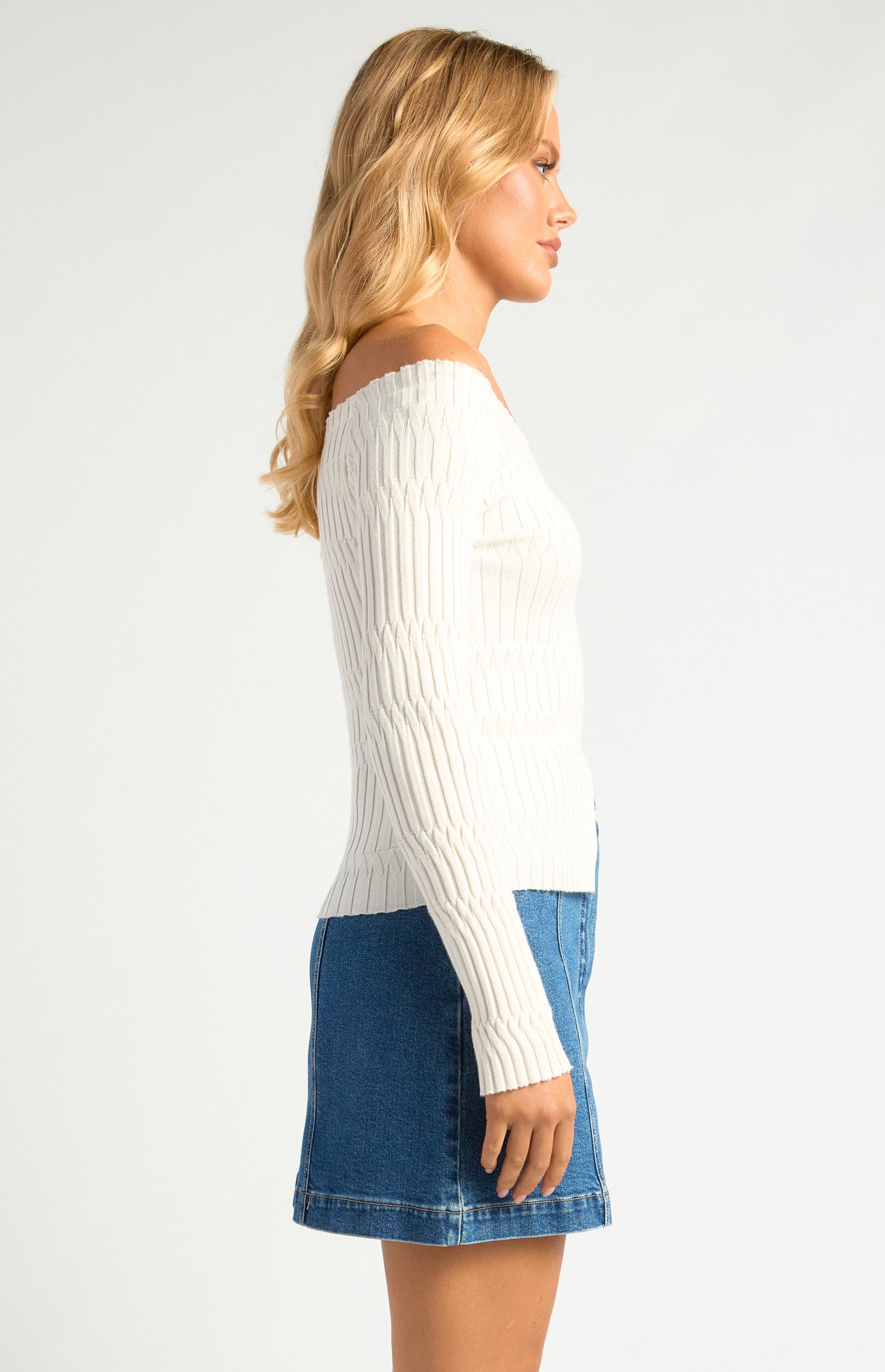 Off Shoulder Knit Top