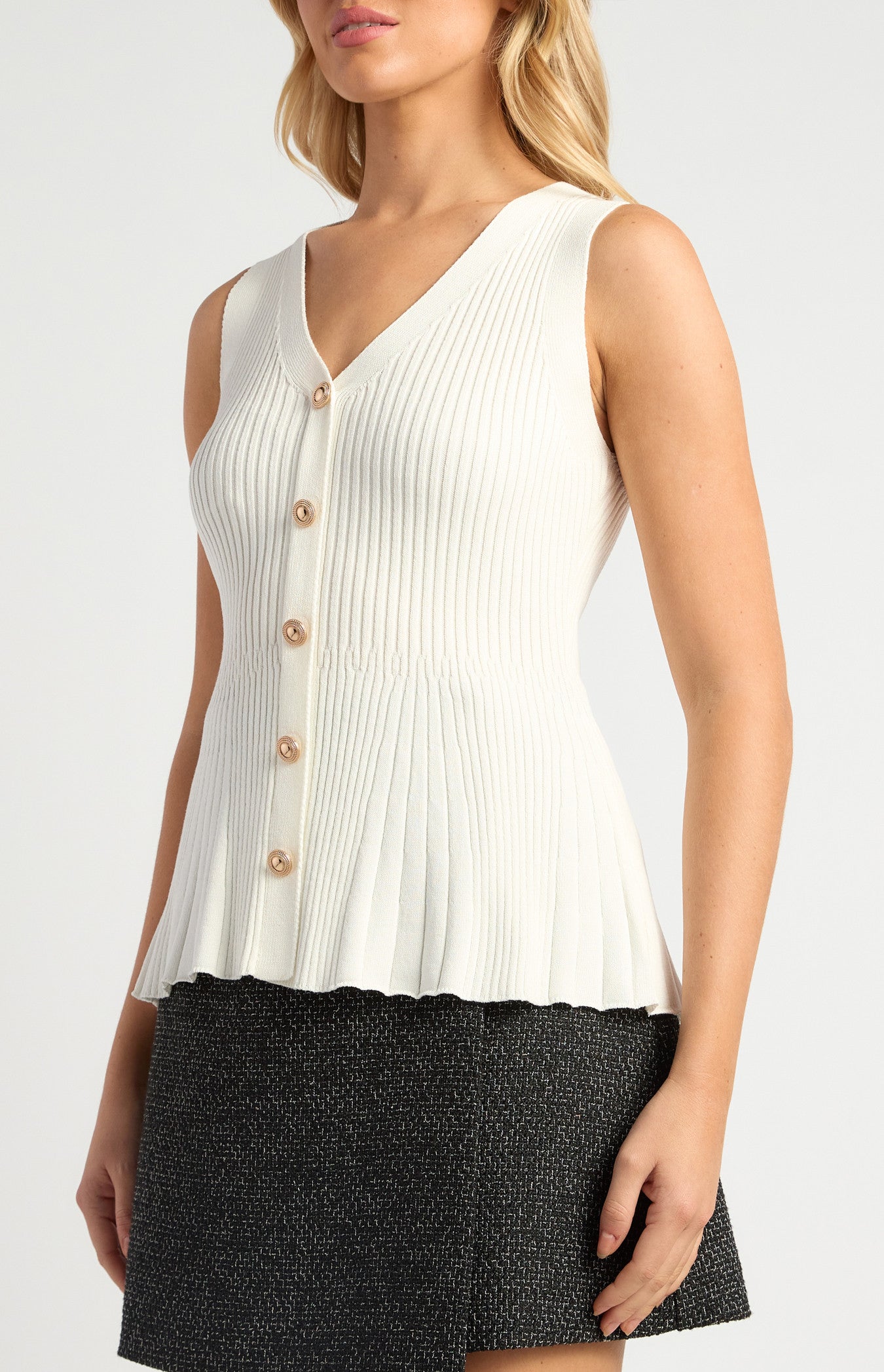 Sachi Knit Vest White