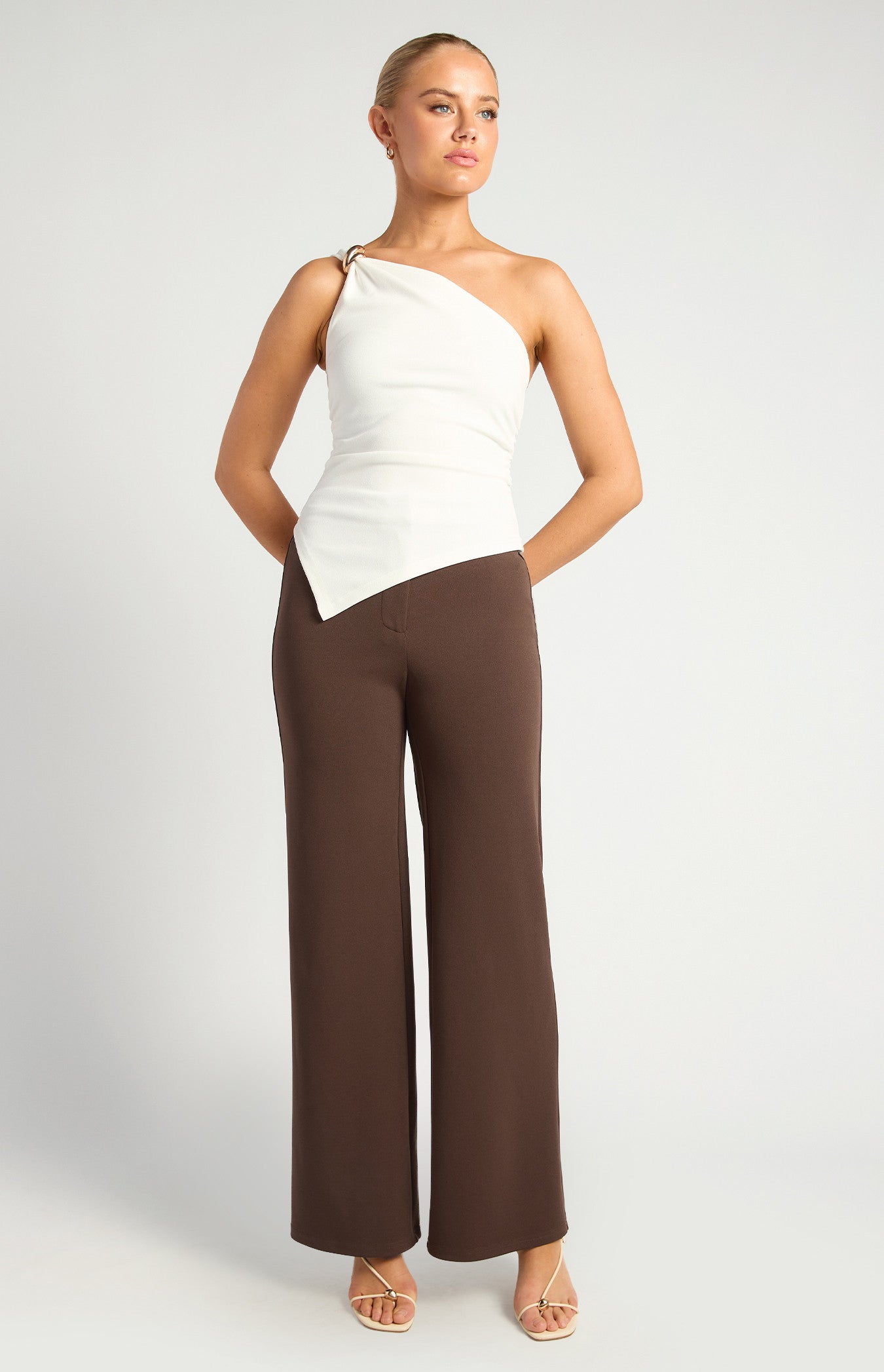 Winnie Stretch Jersey High Waisted Pant Chocolate