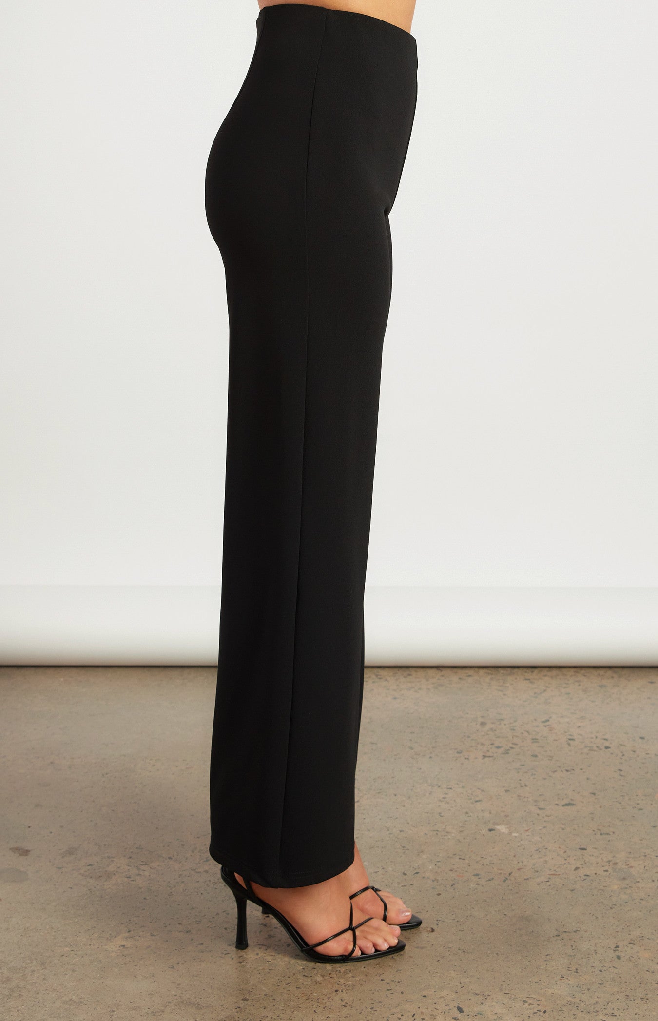 High Waisted Jersey Pants with Zip