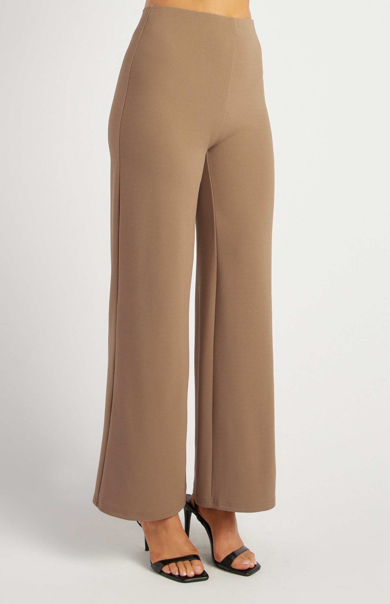 High Waisted Jersey Pants with Zip