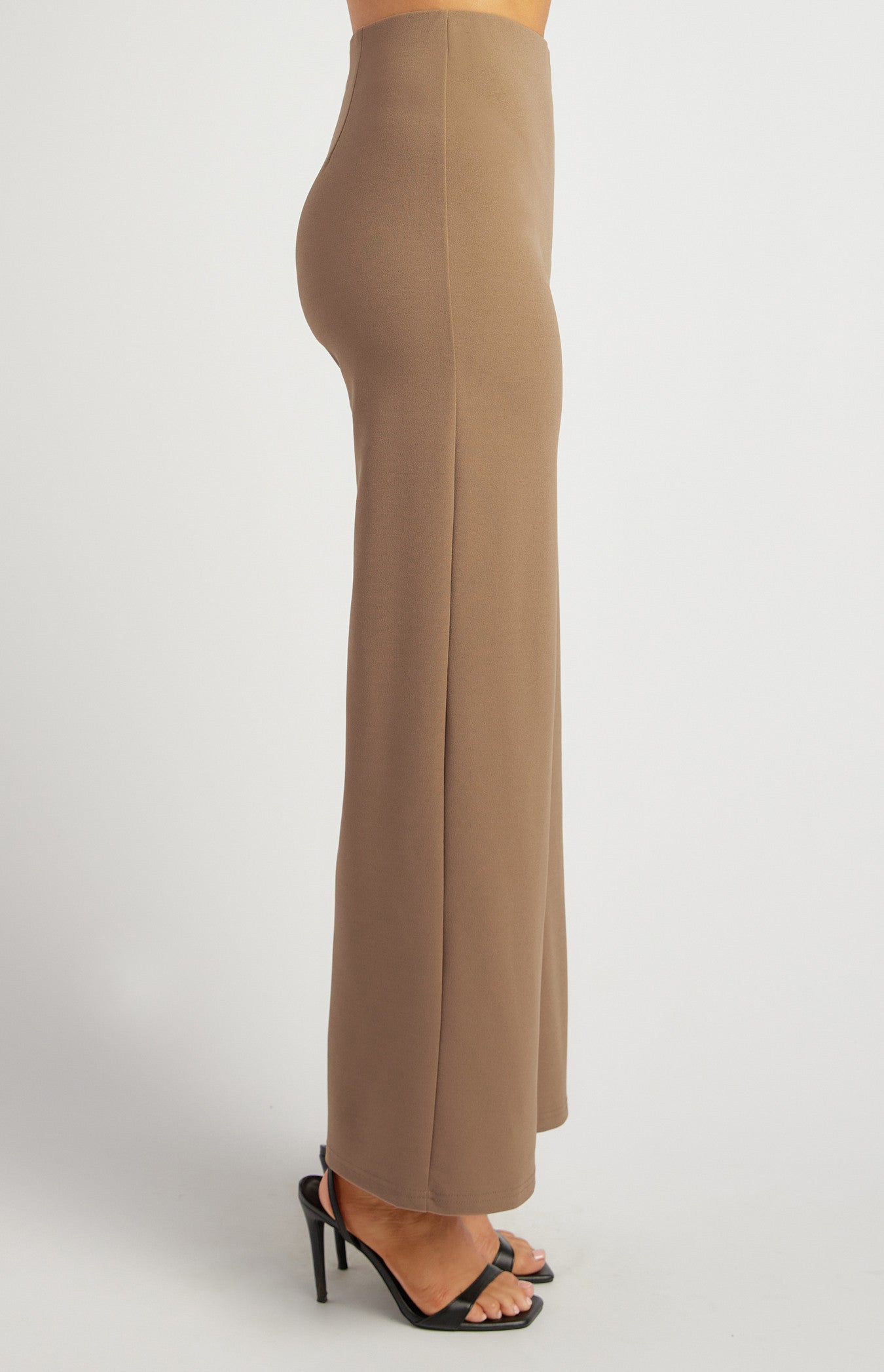 High Waisted Jersey Pants with Zip