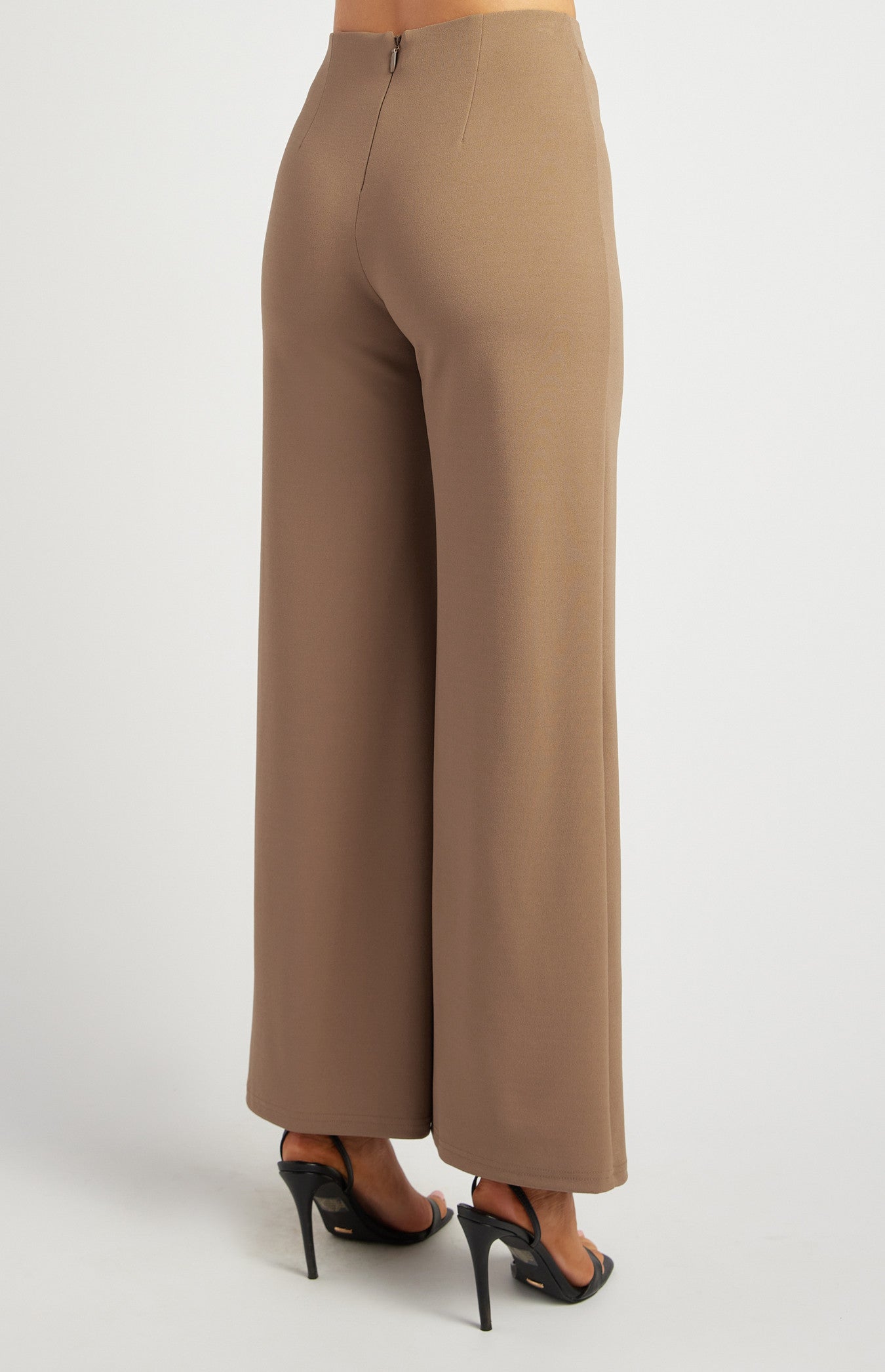 High Waisted Jersey Pants with Zip