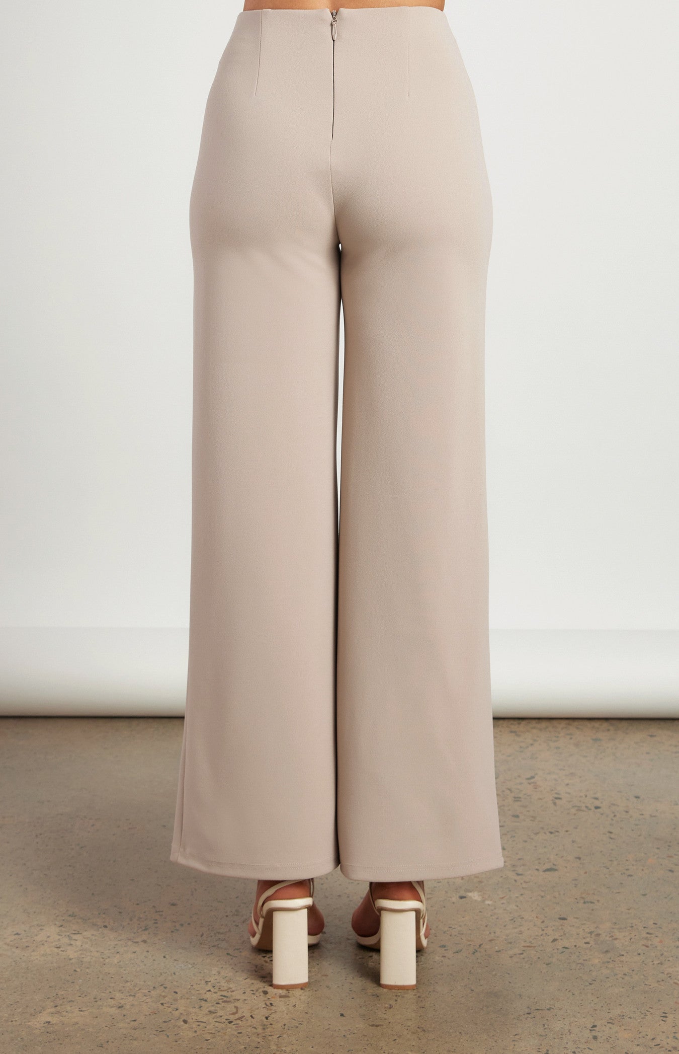 High Waisted Jersey Pants with Zip