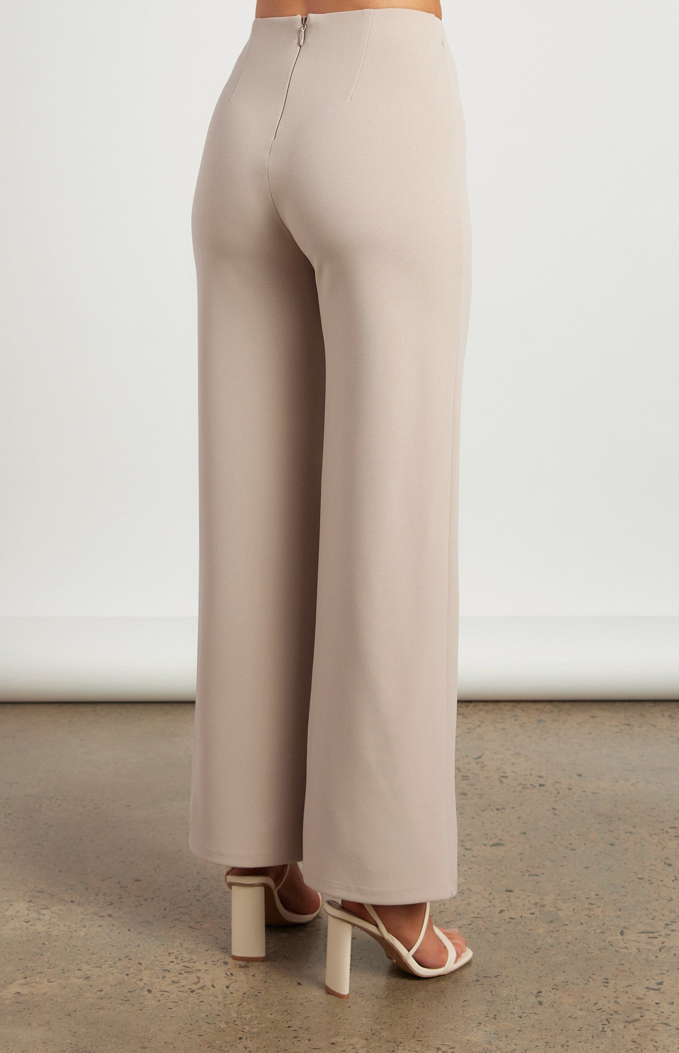 High Waisted Jersey Pants with Zip
