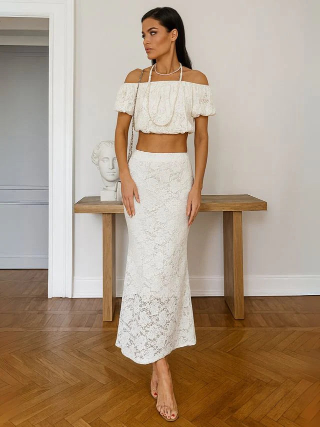 Bella 2-Piece Lace Skirt Set