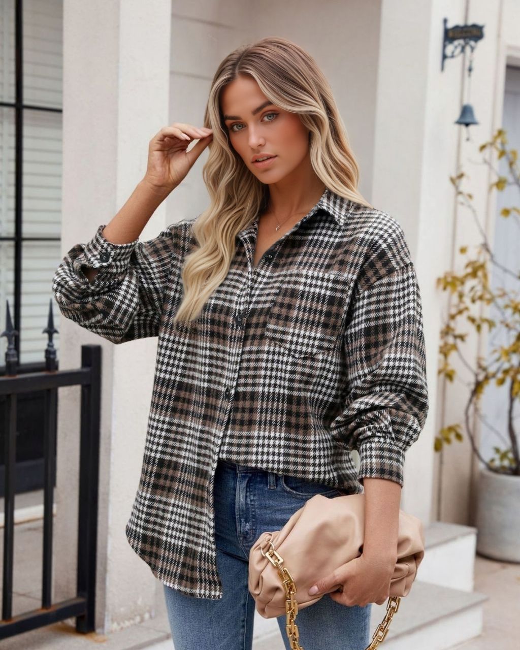 Dale Flannel Shacket Brown