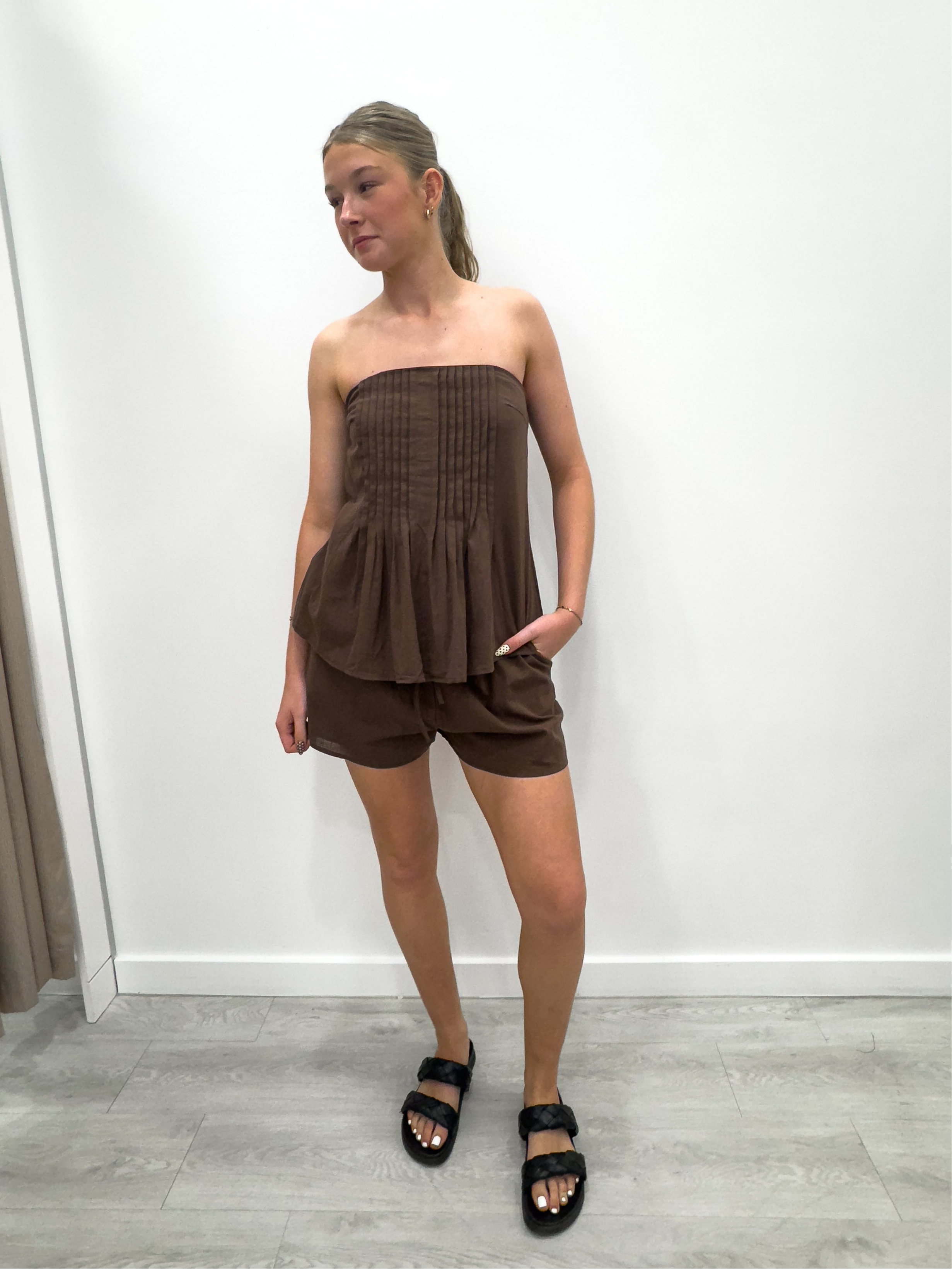 By Frankie Pleated Top-Short Set