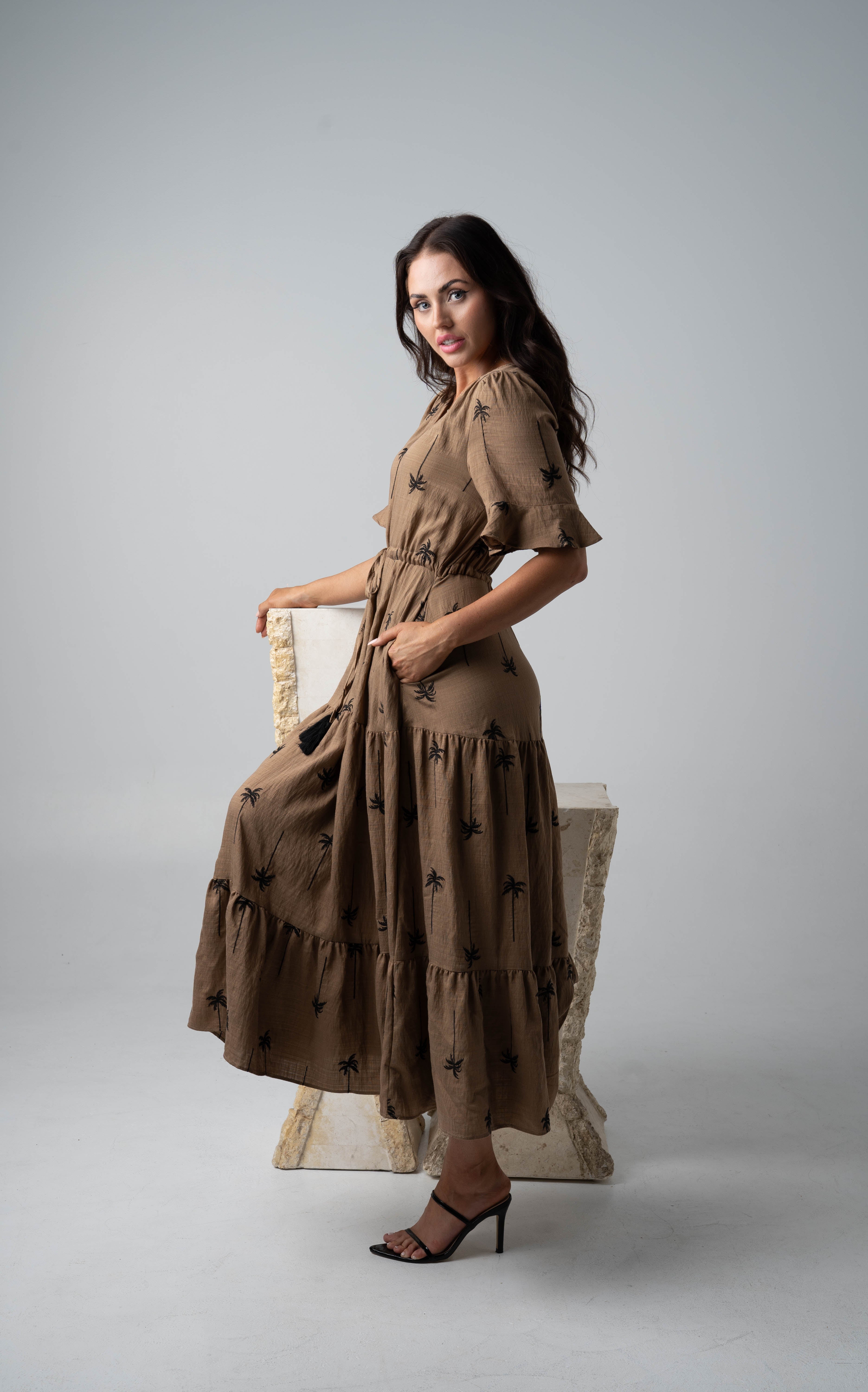Black Palm Maxi Dress