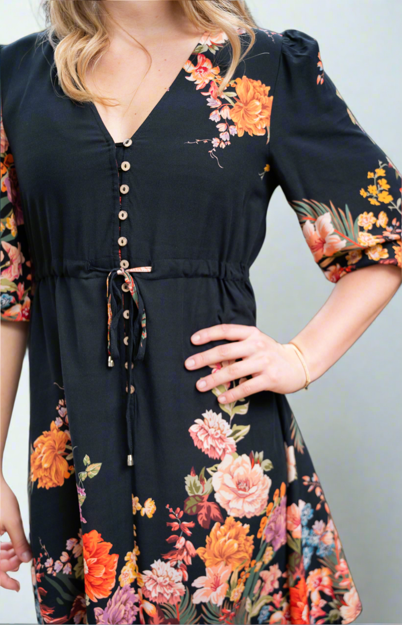 Flower Border Dress