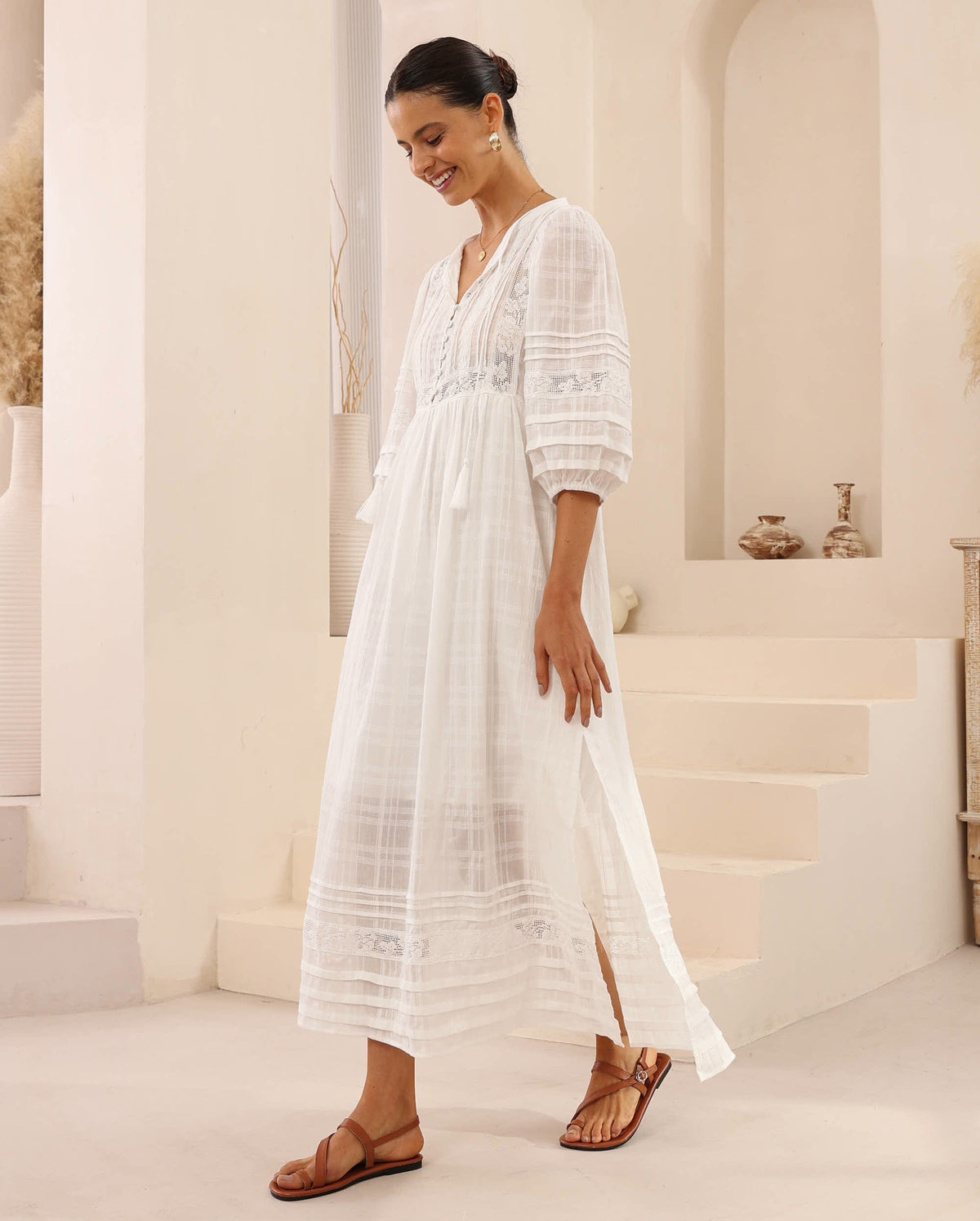 Cassandra Lace Detail Maxi Dress