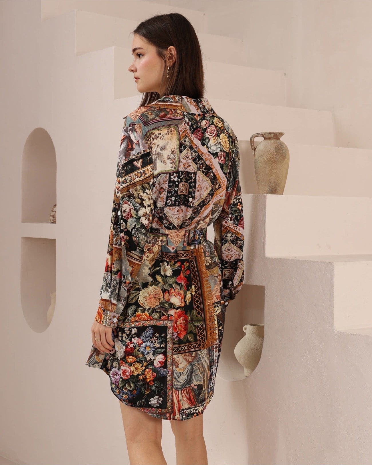 Angel Postcard Shirt Dress