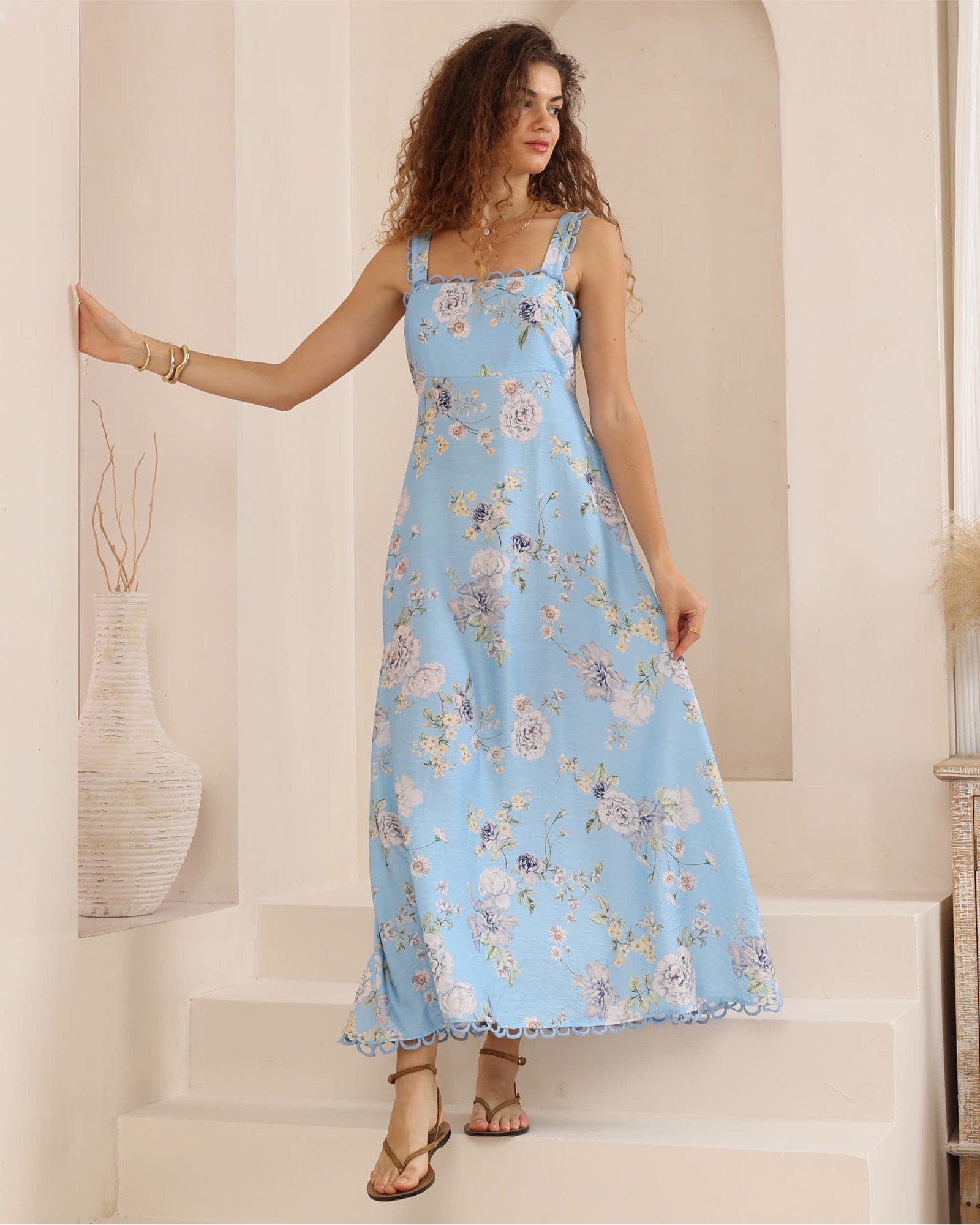 Lanna Lace Edge Maxi Dress