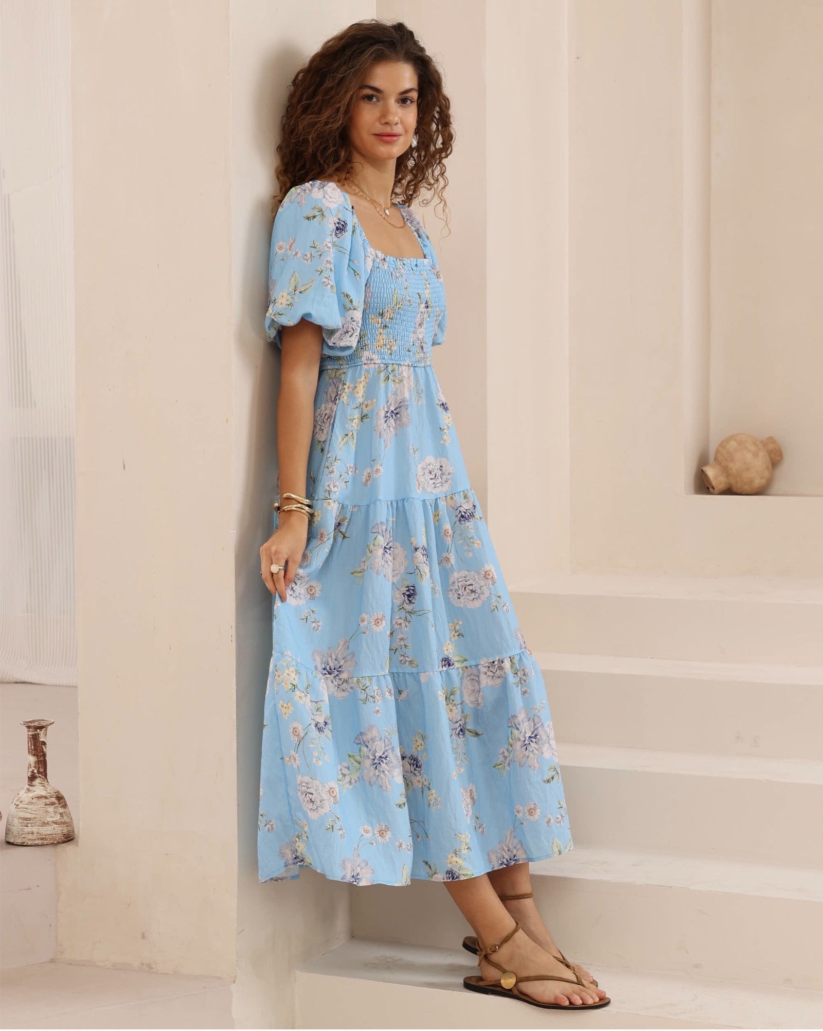 Lanna Peasant Maxi Dress