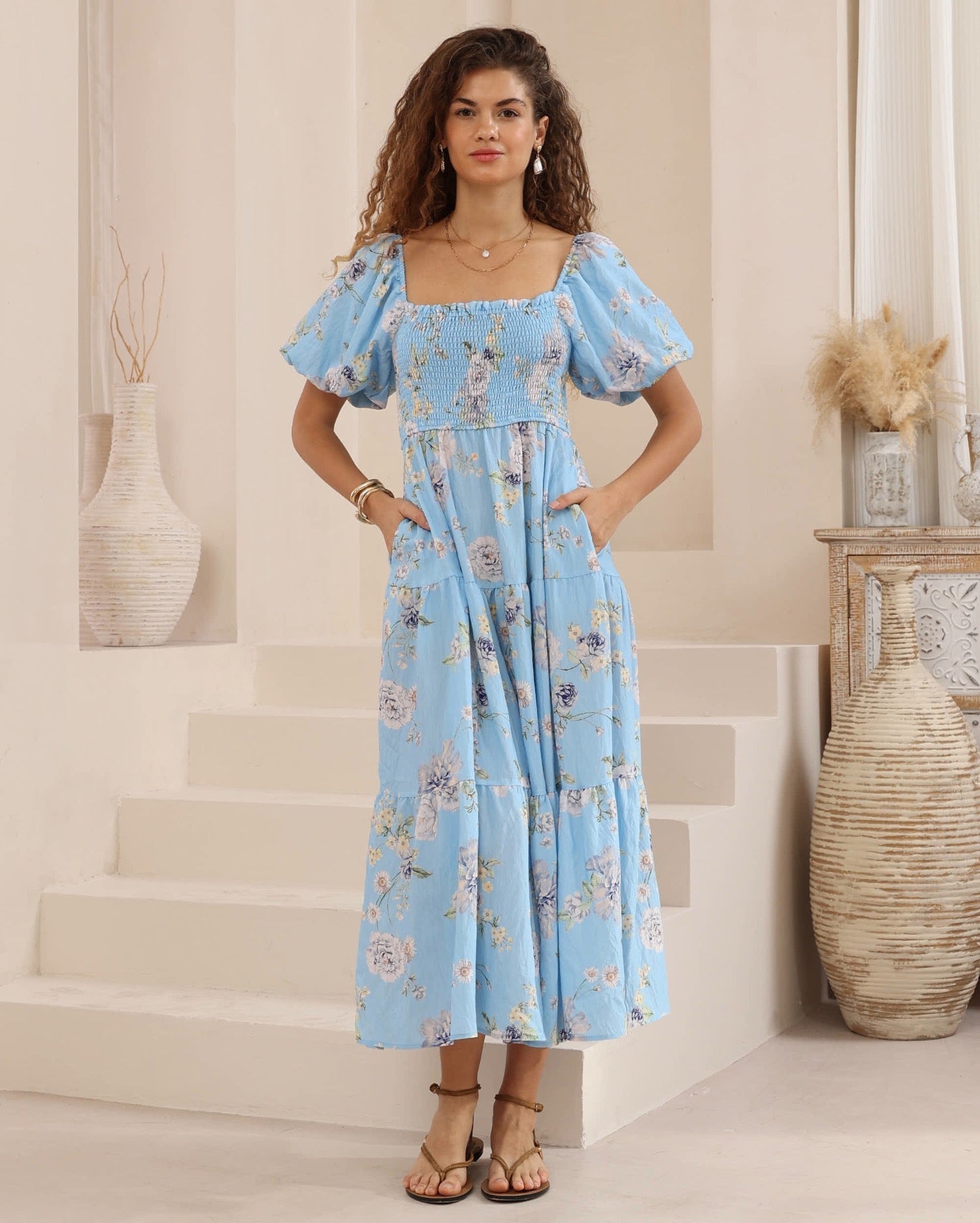 Lanna Peasant Maxi Dress