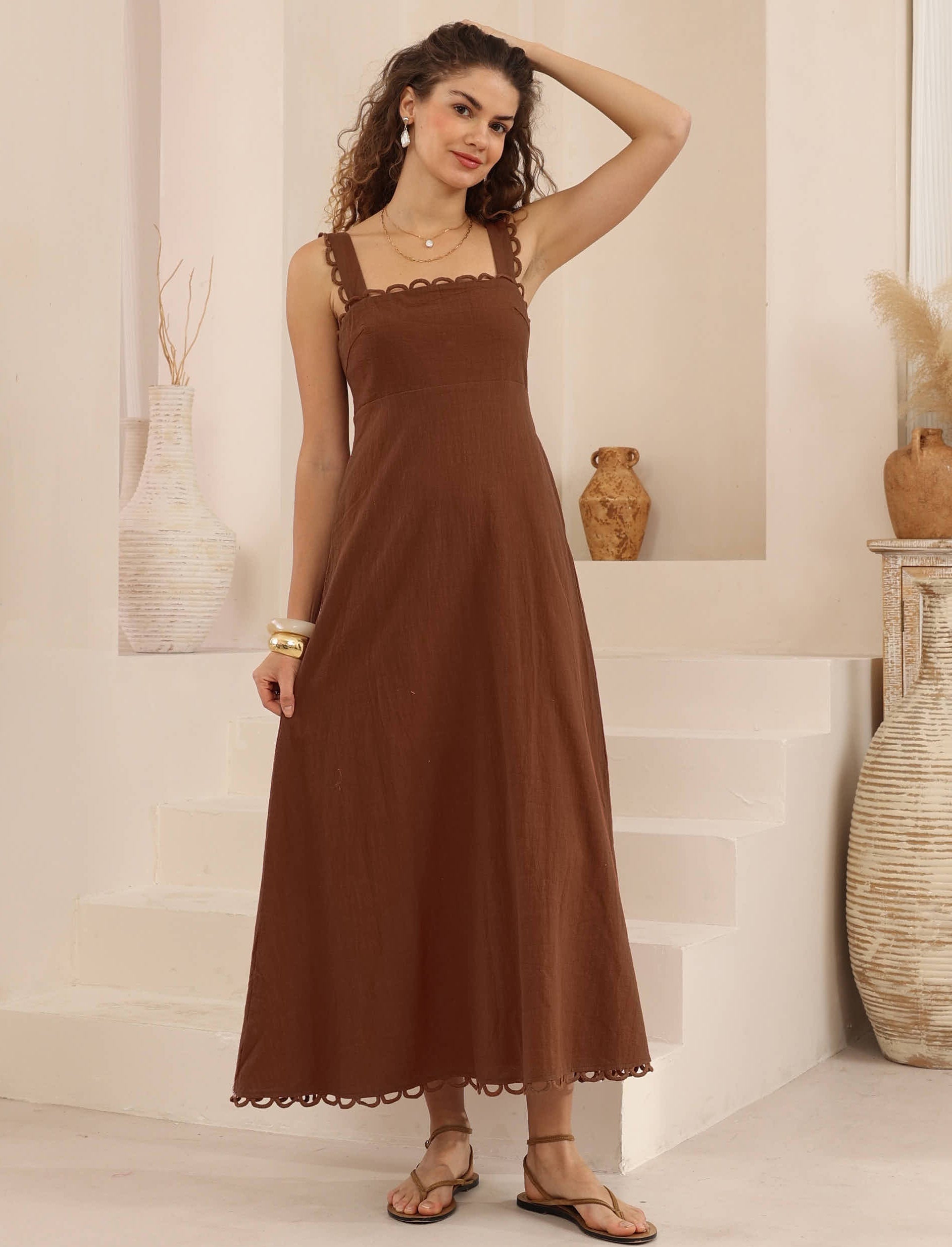 Sharri Maxi Dress Chocolate