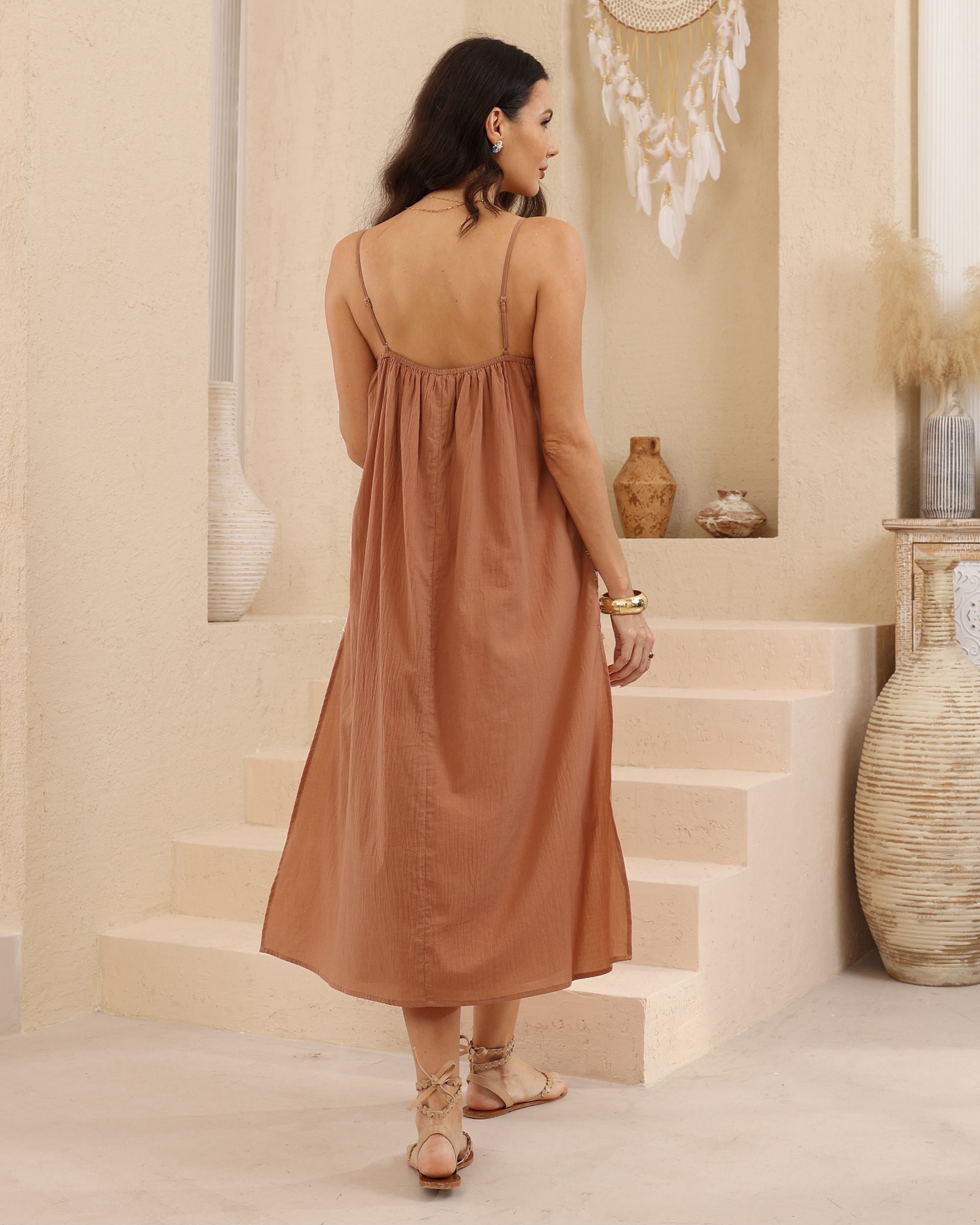 Elegance Midi Dress Terracotta