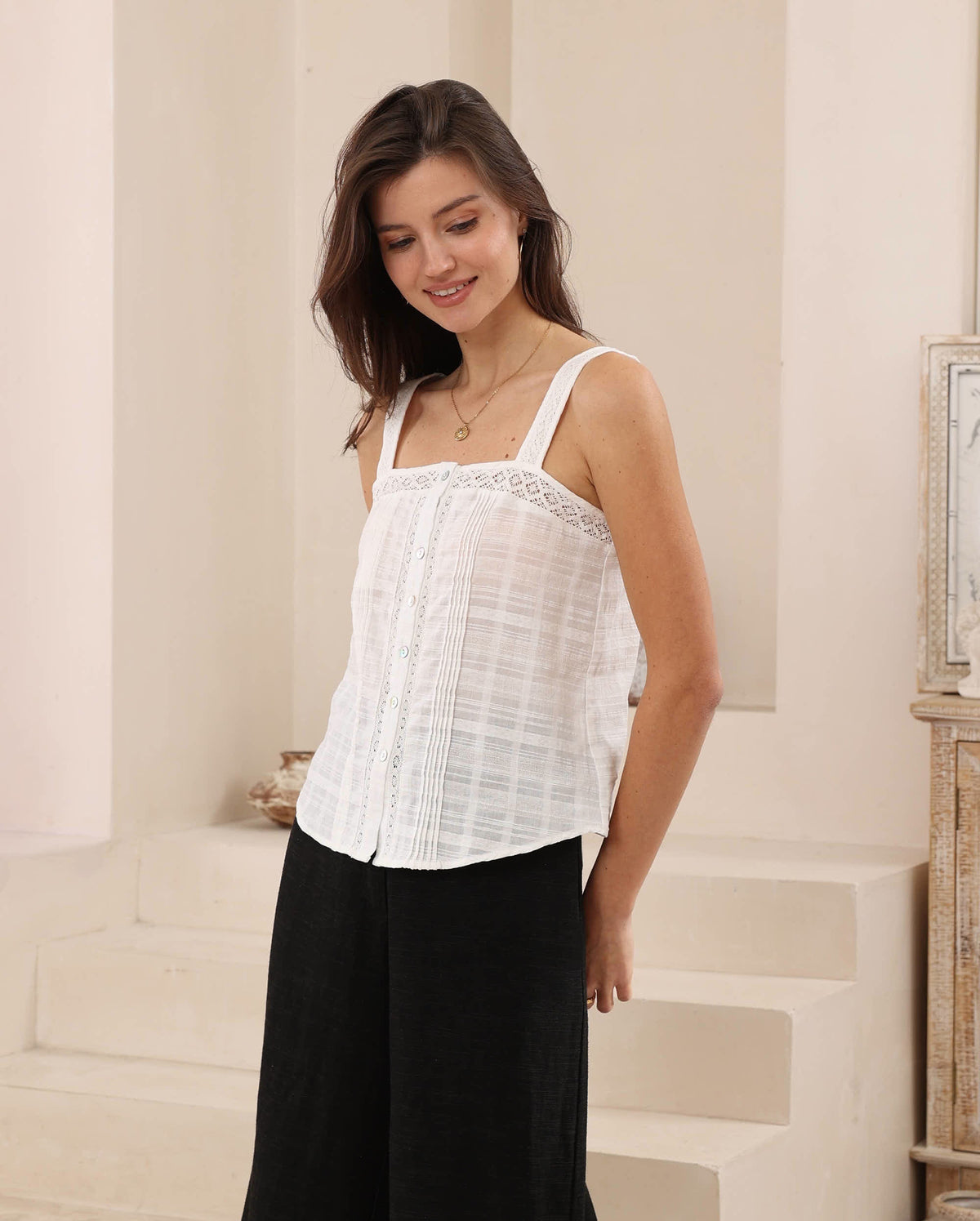 Ara White Cami Top