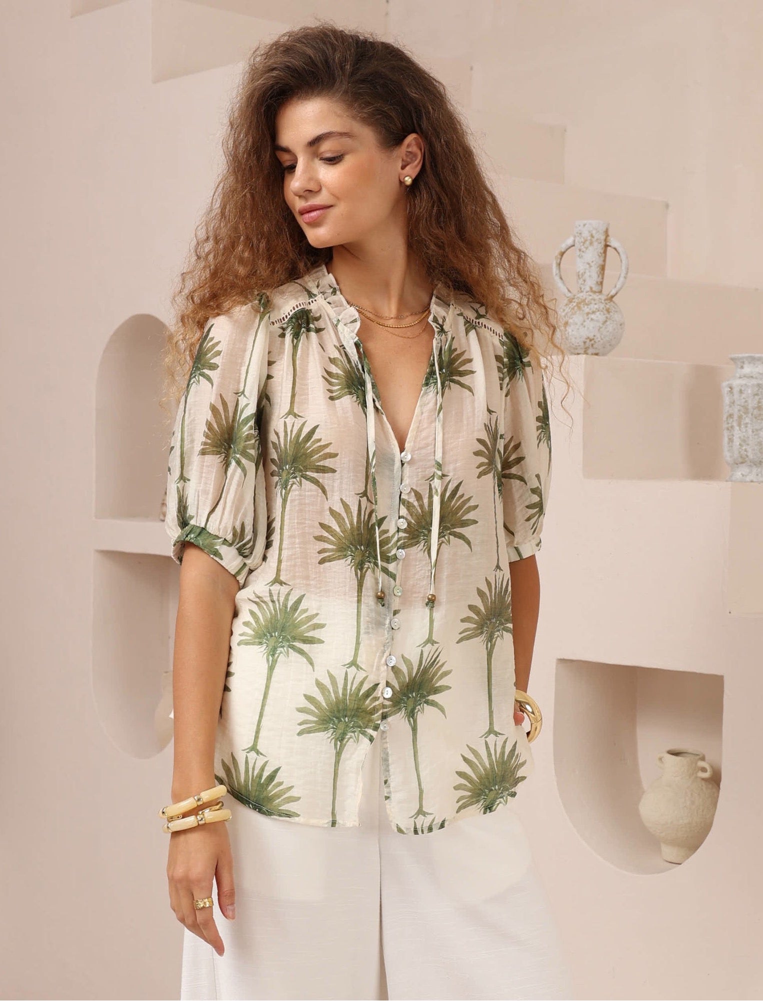 Palm Cove Short Sleeve Blouse
