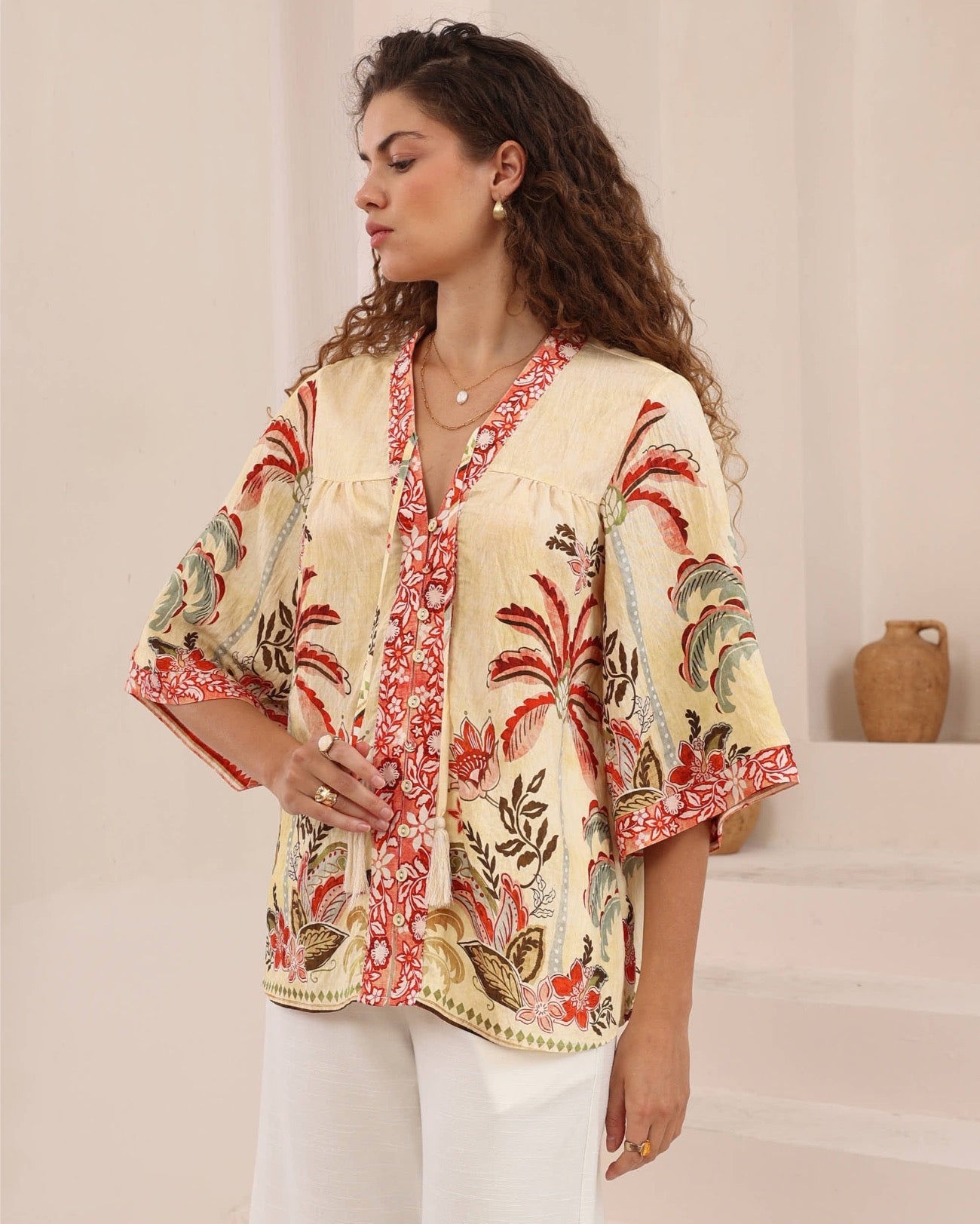 Melani Palm Print Shirt