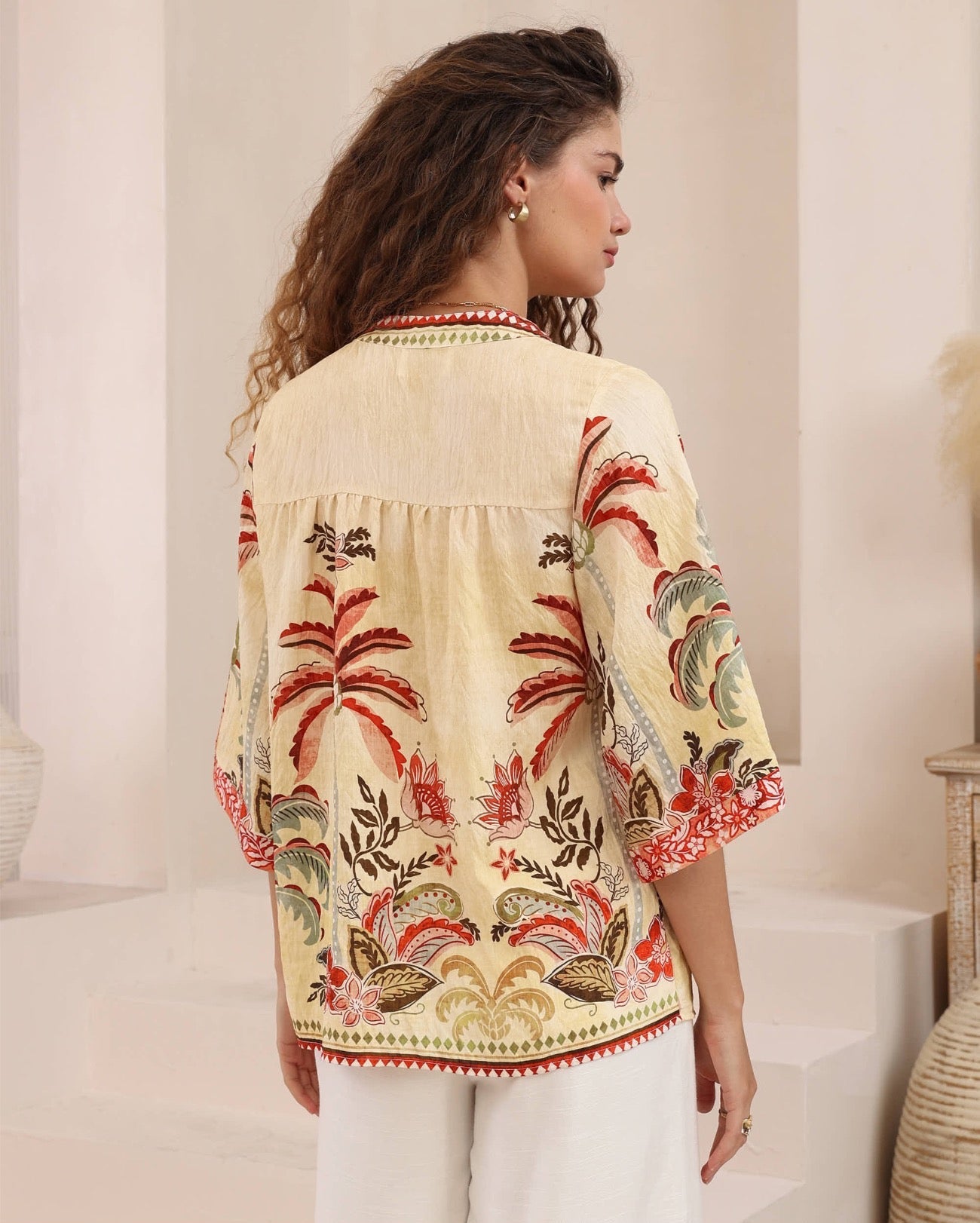 Melani Palm Print Shirt