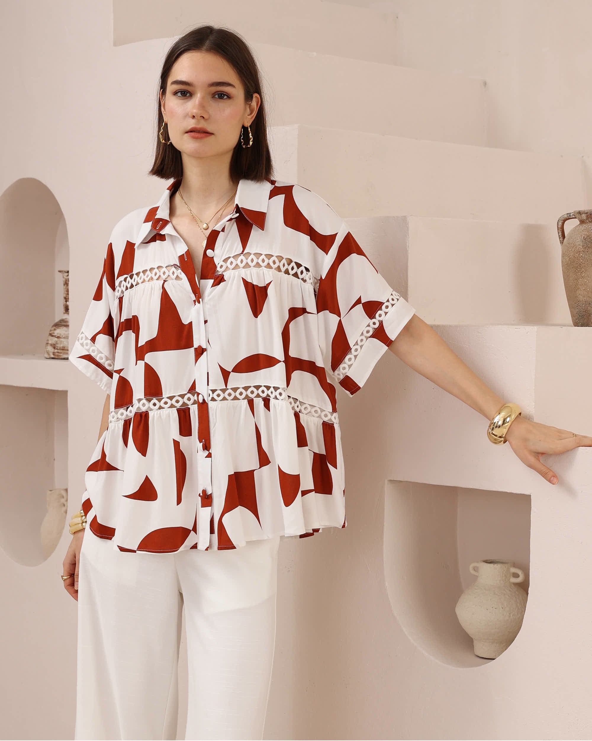 Leilani Lace Trim Shirt