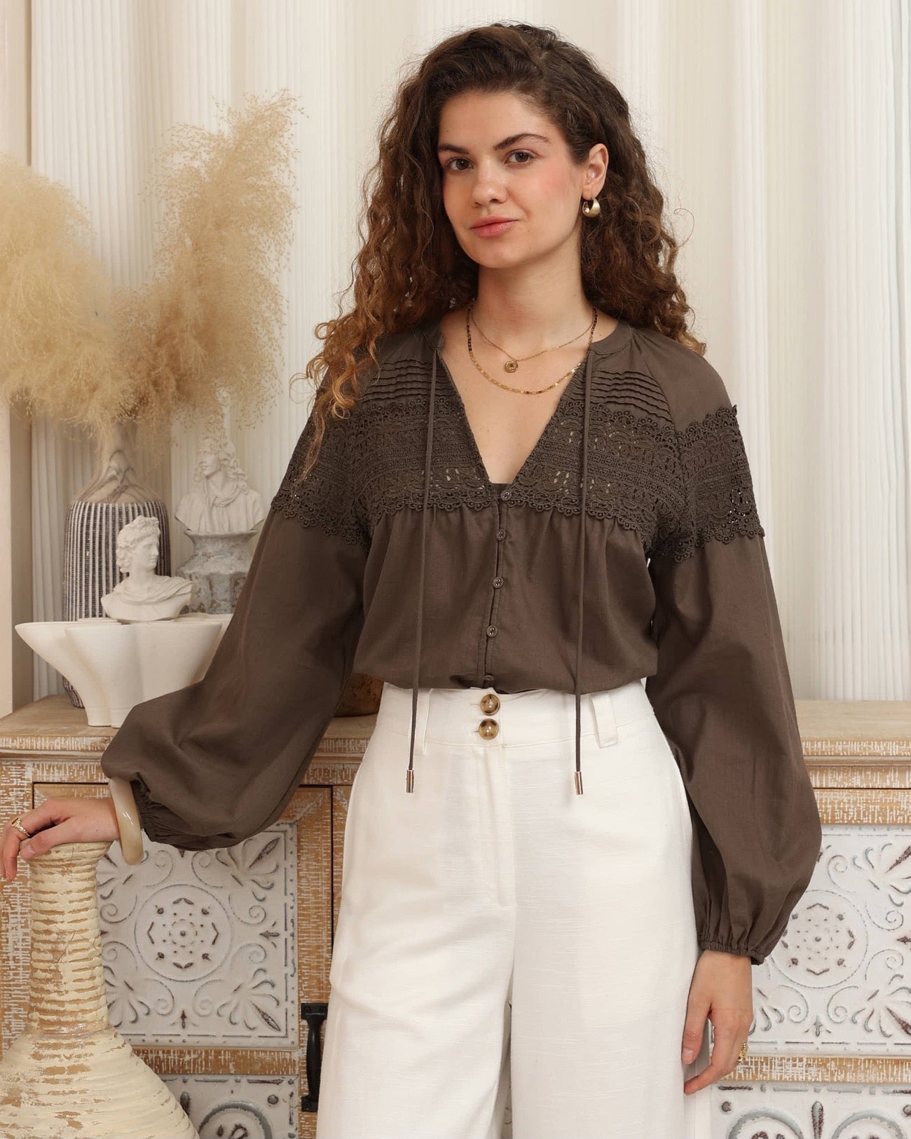Bethani Lace Detailed Blouse