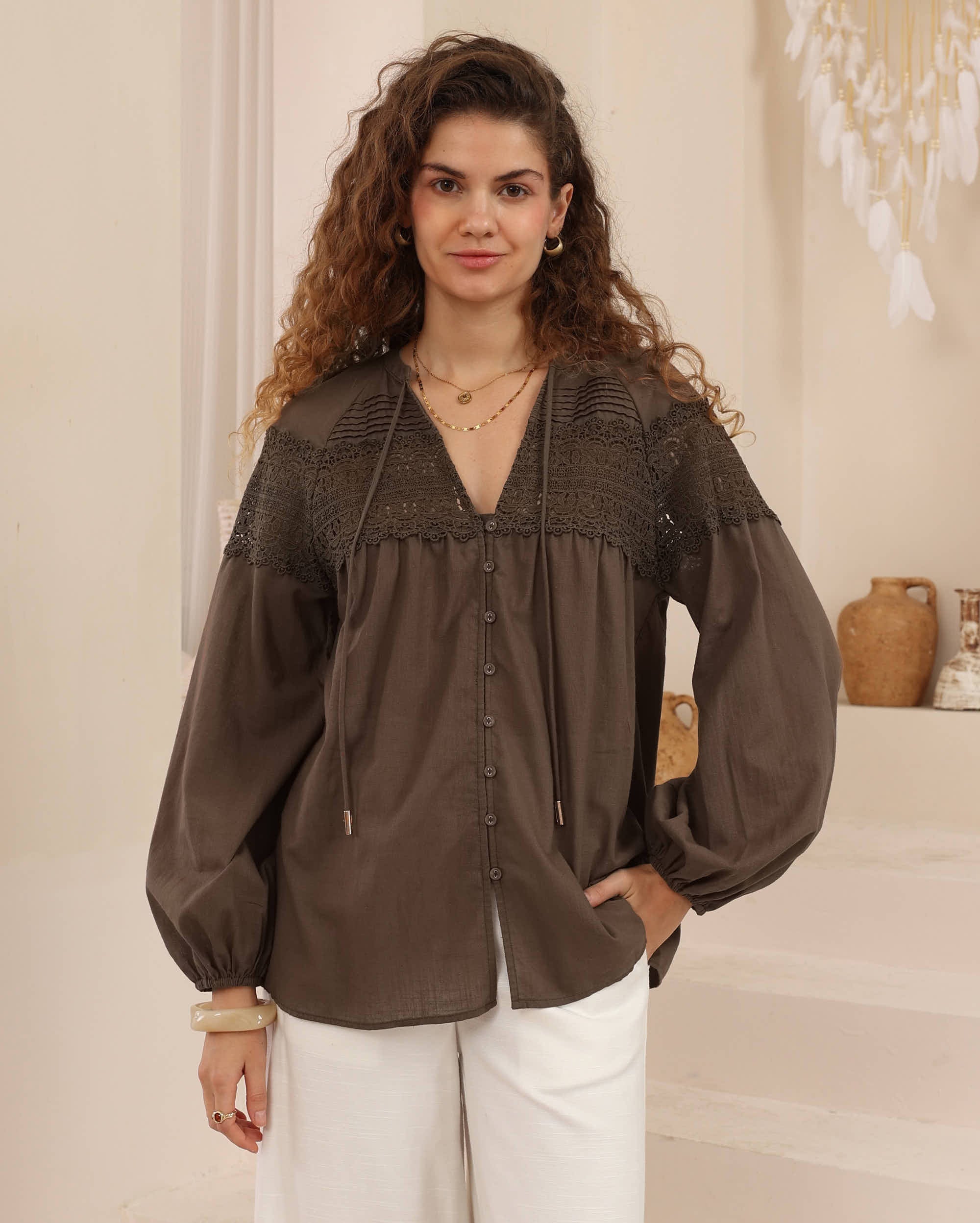 Bethani Lace Detailed Blouse