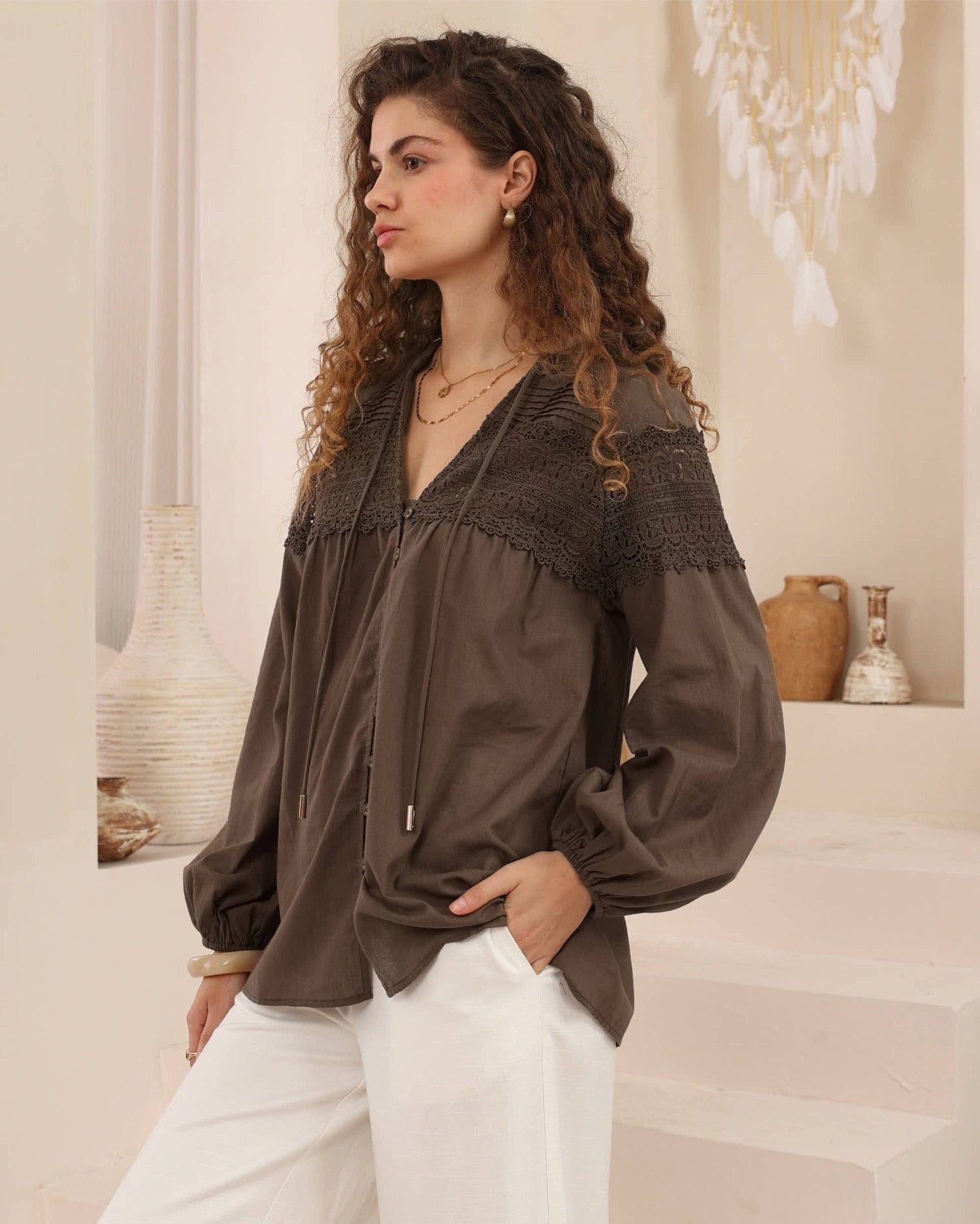 Bethani Lace Detailed Blouse