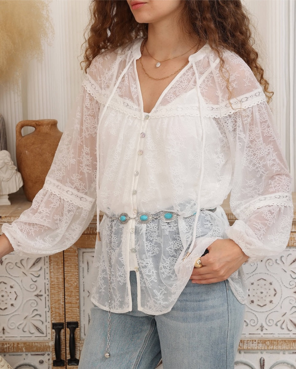 Quinn Lace Blouse & Cami Set