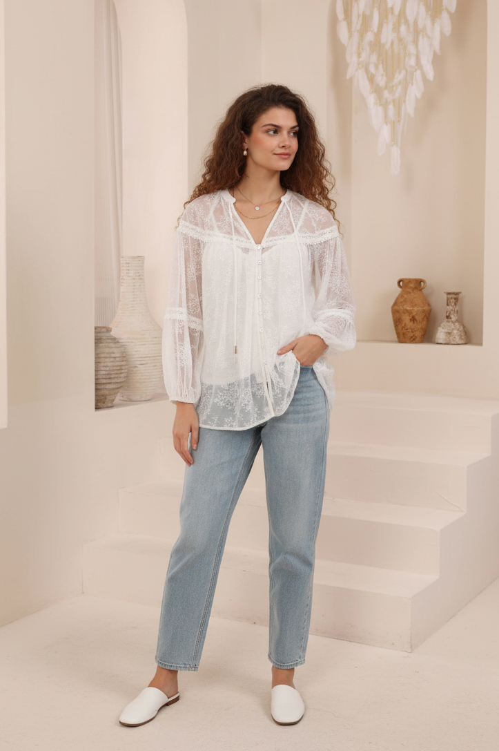 Quinn Lace Blouse & Cami Set