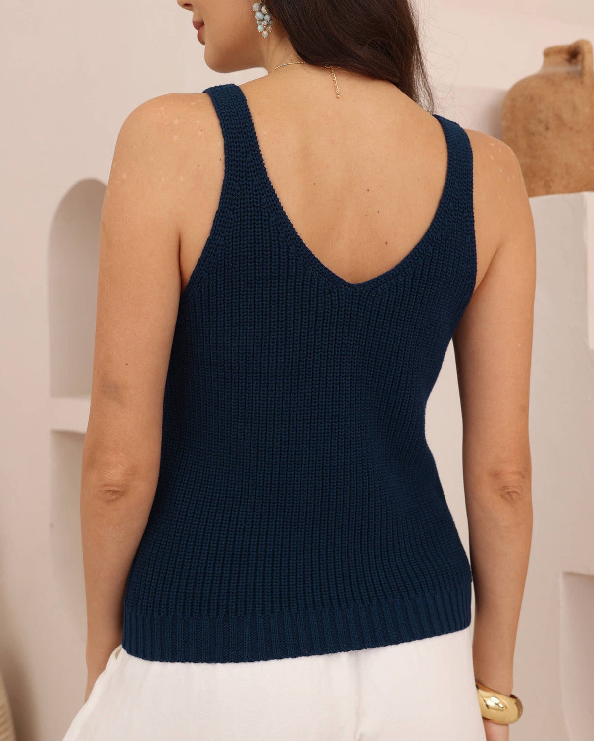 Holly Knit Tank Top Navy