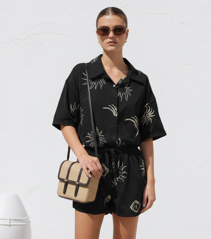 Meg 2 Piece Shirt Short Set