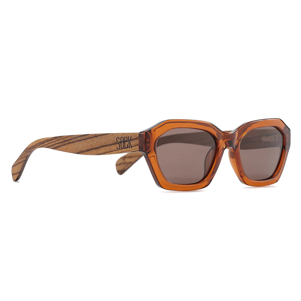SOEK STRAY Coffee Bean l Sunglasses l Brown Lens l Walnut Wood Arms