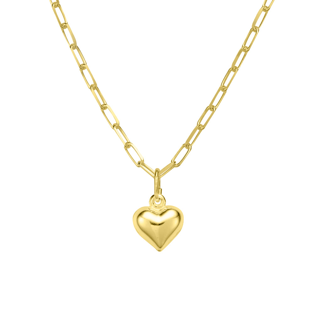 Curved Heart Pendant Necklace