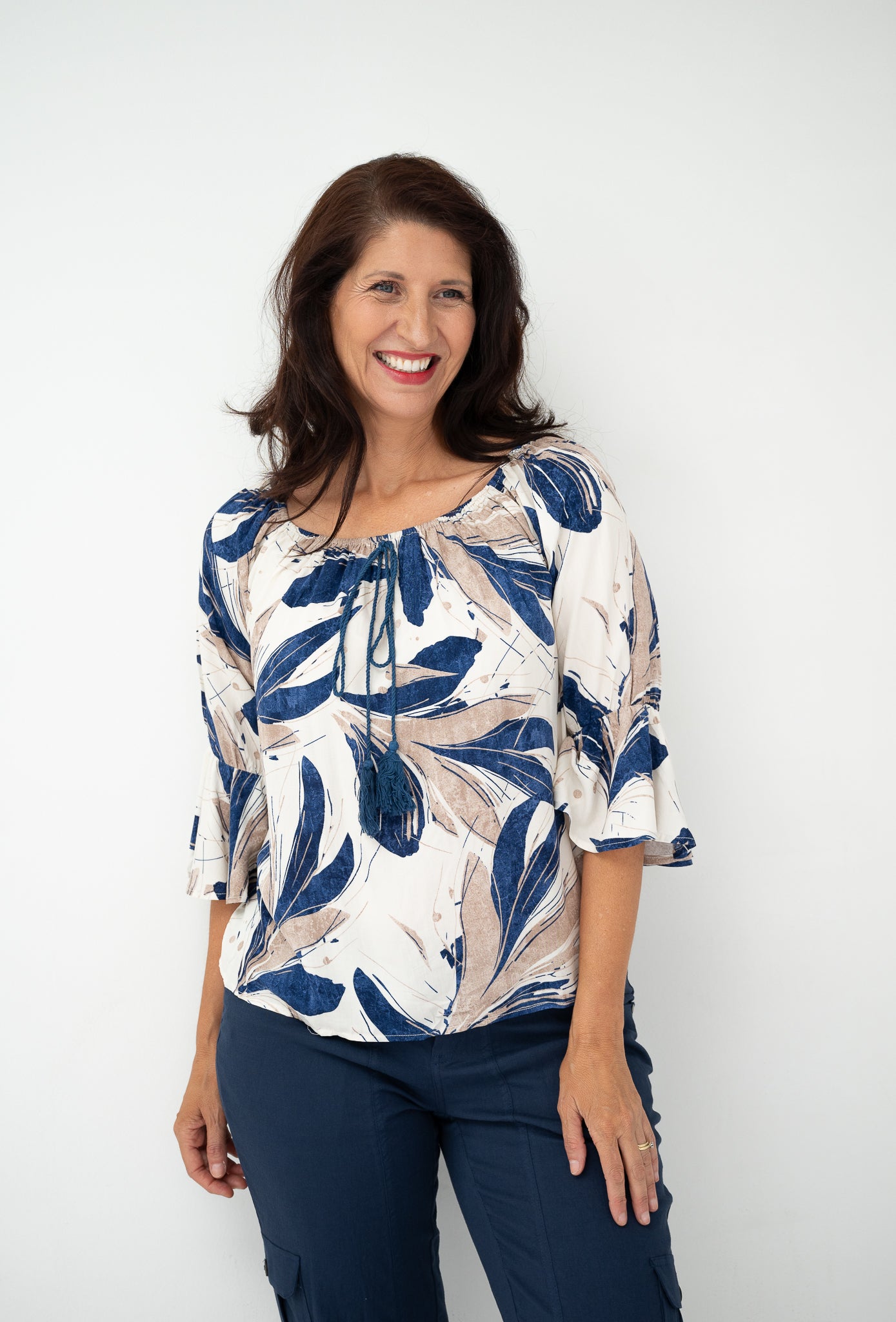 Aspen Off Shoulder Top Blue