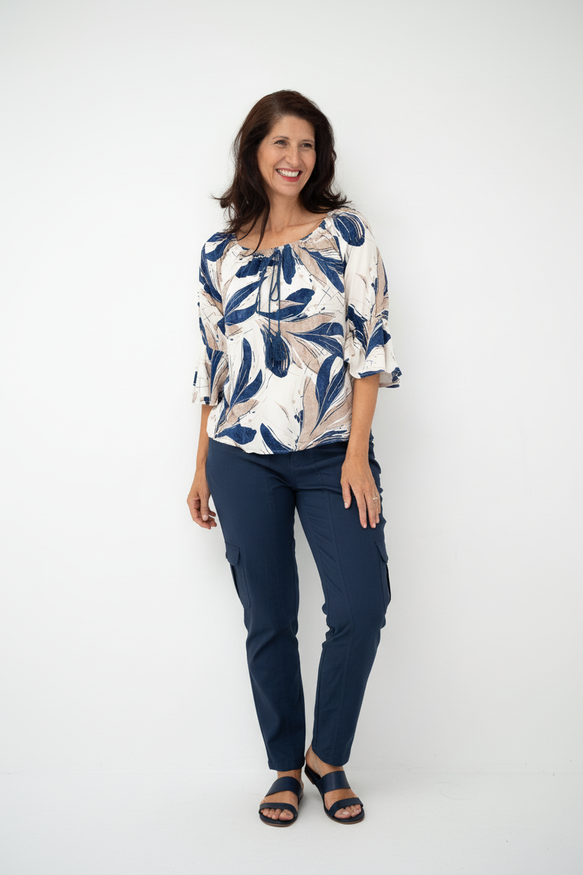 Aspen Off Shoulder Top Blue