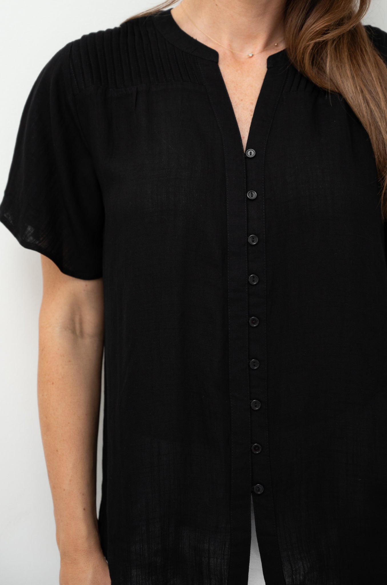 Carrie Pleated Blouse Black